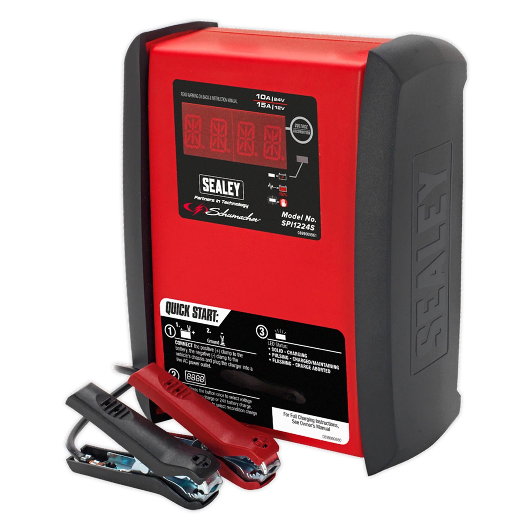 Sealey Schumacher Intelligent Speed Chg Batt Chgr 12V 15A/24V 10A