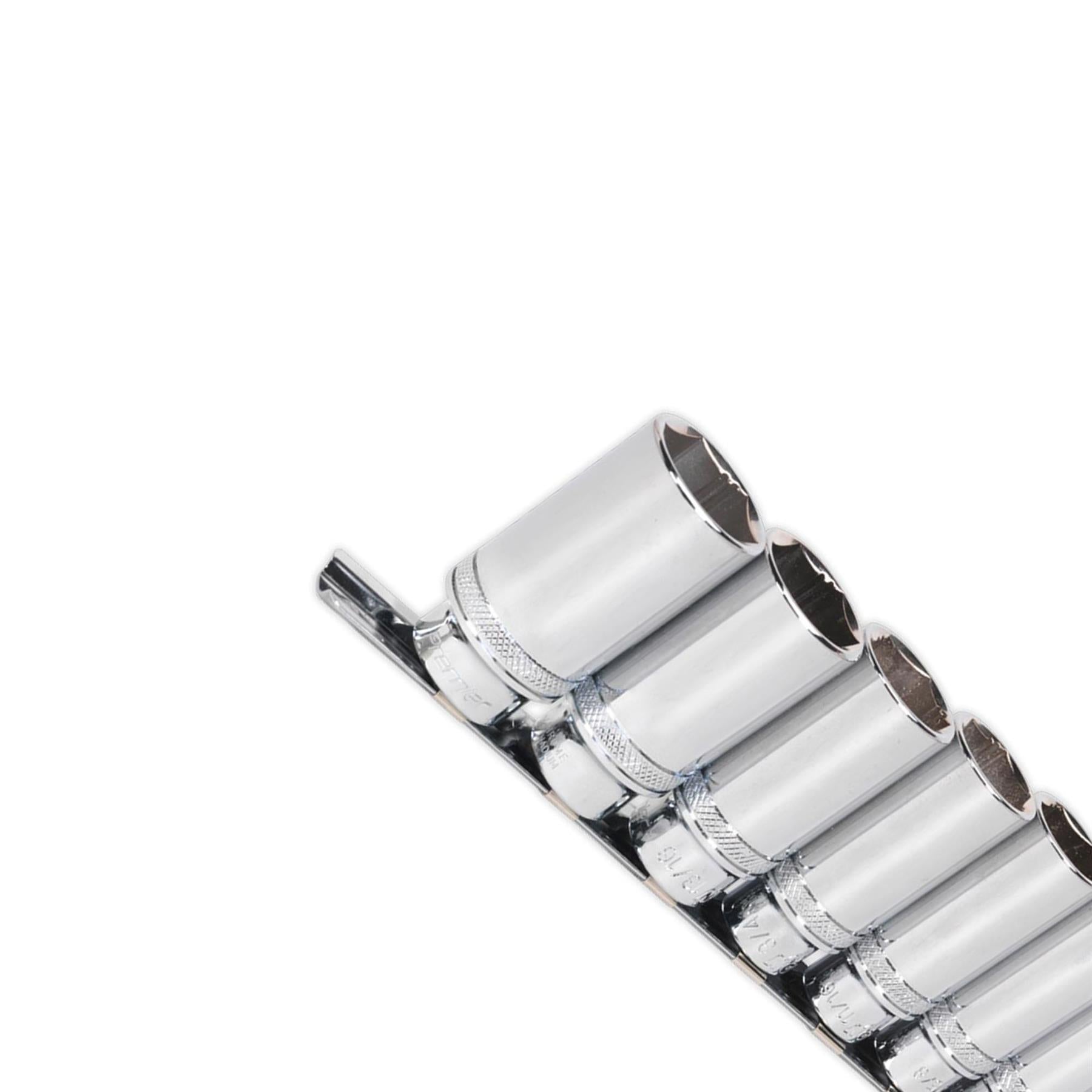 Sealey Socket Set 11pc 3/8"Sq Drive Deep Lock-On 6pt Imperial