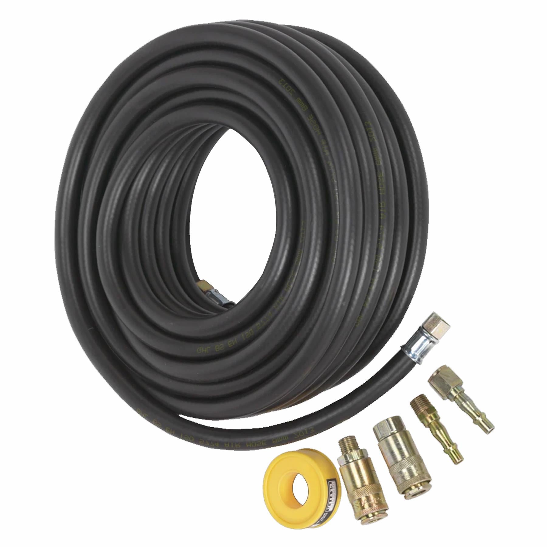 Sealey Air Hose Kit 15m x Ø8mm with Connectors Garage Workshop DIY