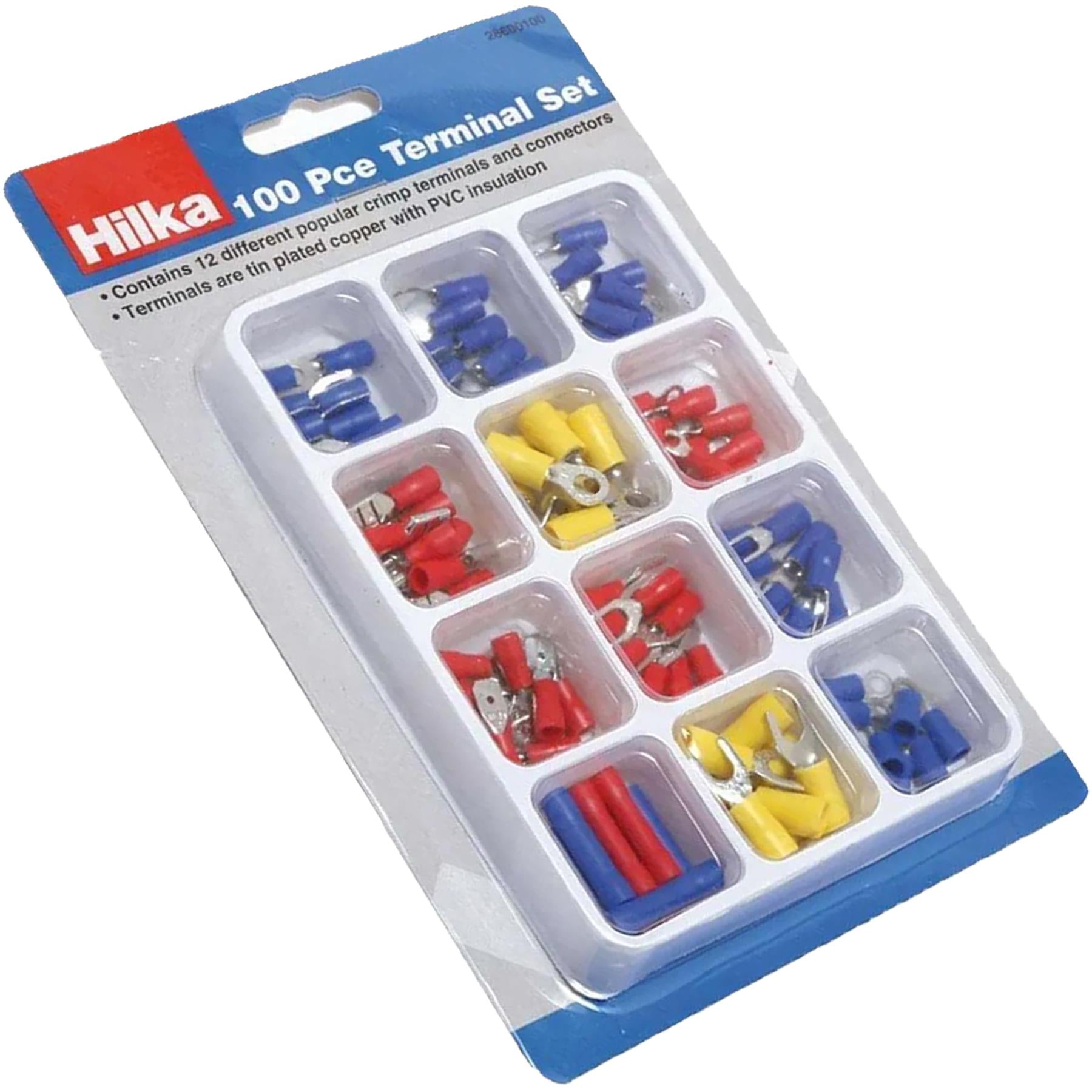 Electrical Crimp Ring Spade Connectors/Insulated Wire Terminals Set 100pc