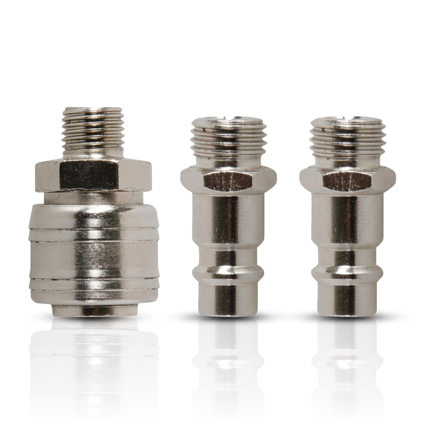 Male Euro Air Line Hose Fitting Connector Quick Release Coupler 1/4" BSP 3Pcs
