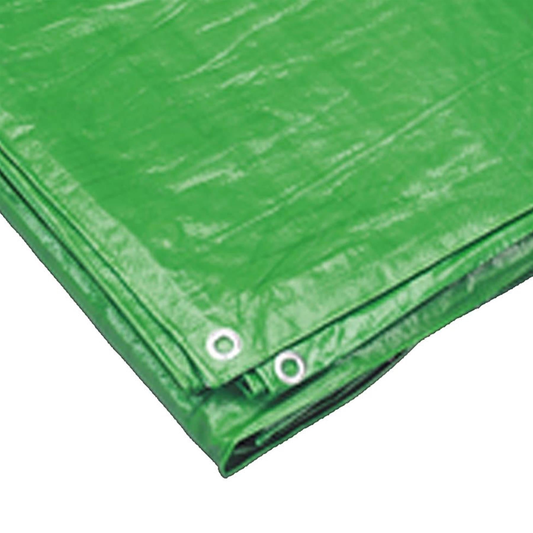 Tarpaulin 3.05 x 3.66m Green Tear-Proof And Waterproof Sealey