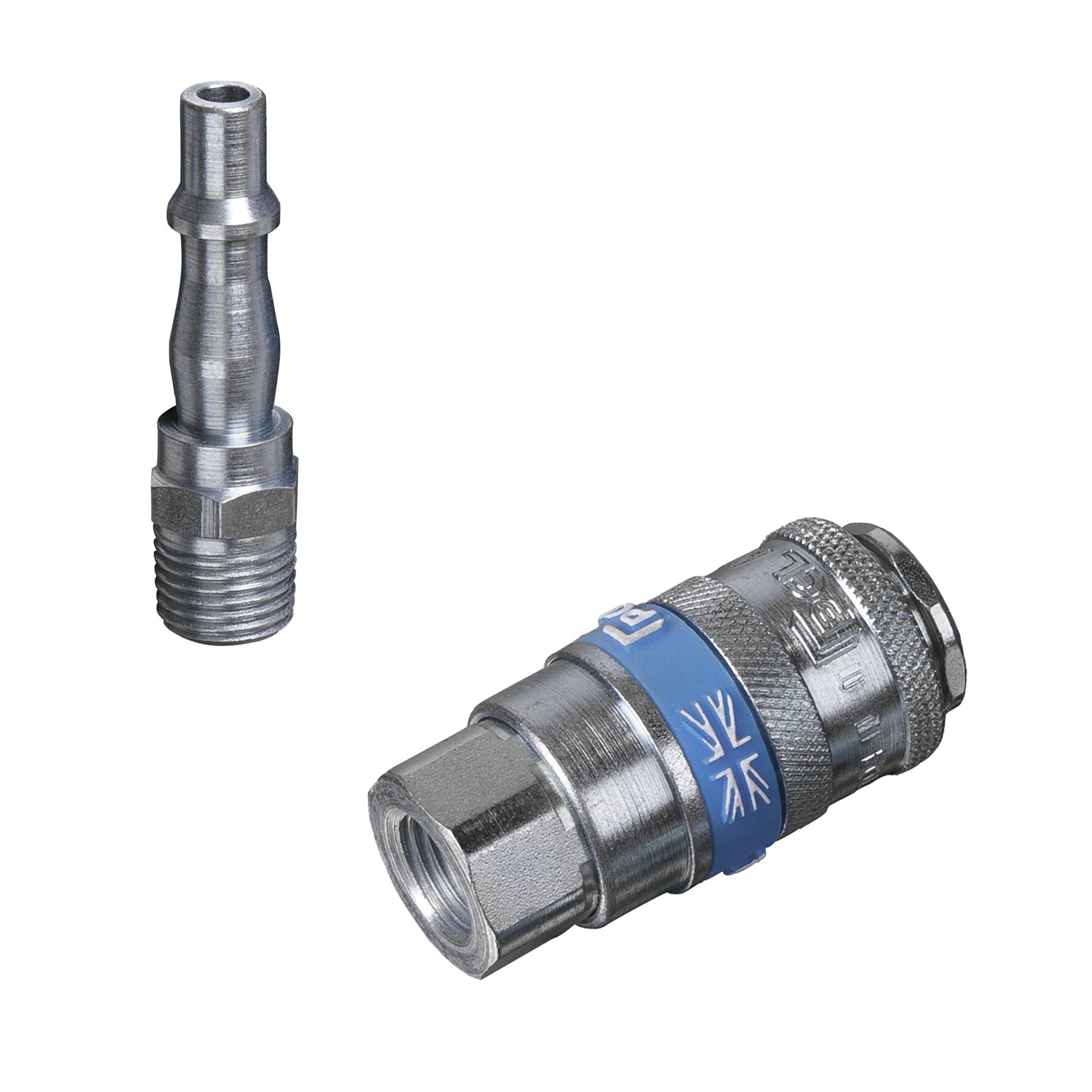 Sealey Air Tool Coupling Kit 2pcs 1/4"BSP Air Tool Accessories Air Line Couplings