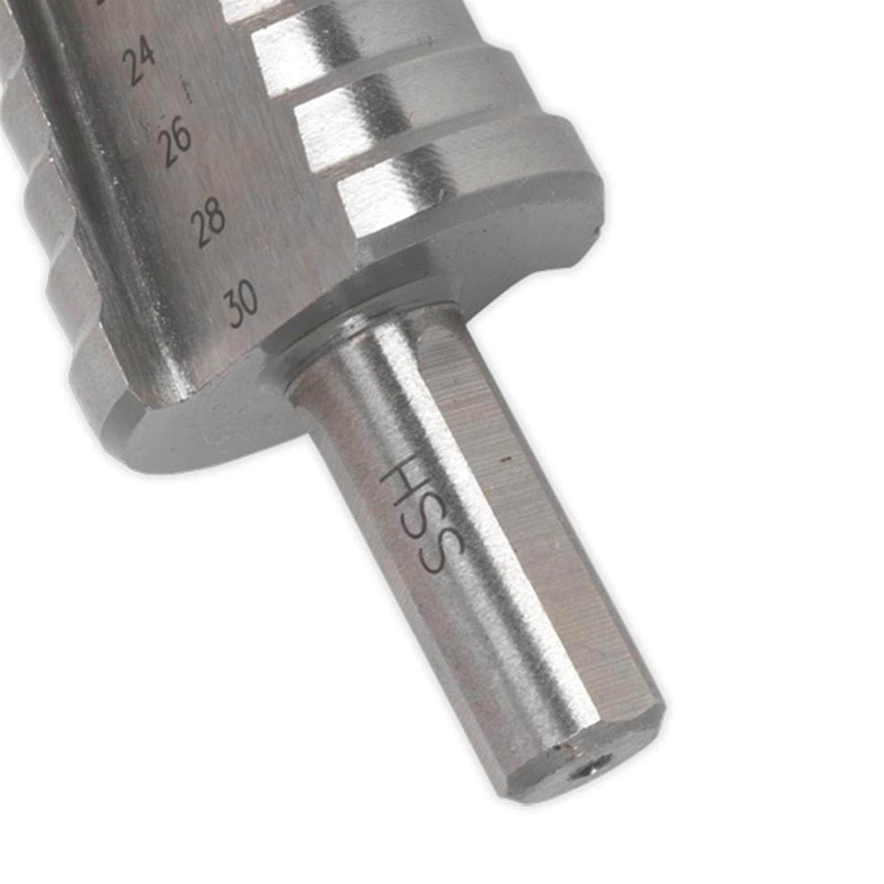 Sealey Step Drill Bit HSS 4341 Double Straight Flute 4-30mm AK4745