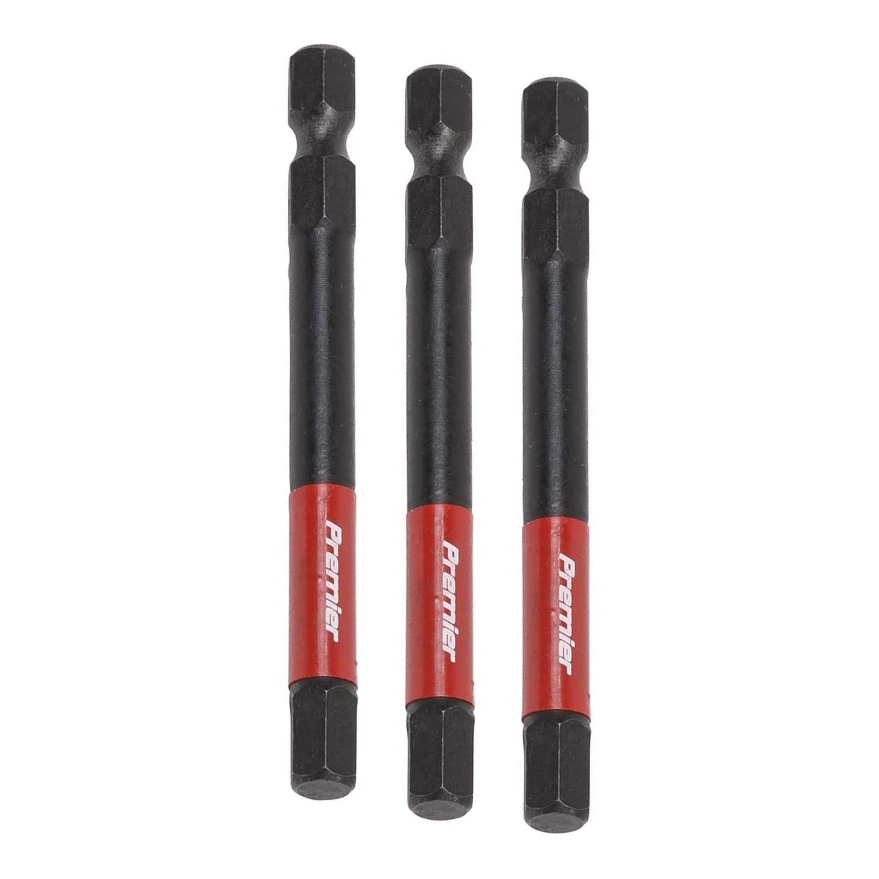 Hex 6mm Impact Power Tool Bits 75mm - 3pc
