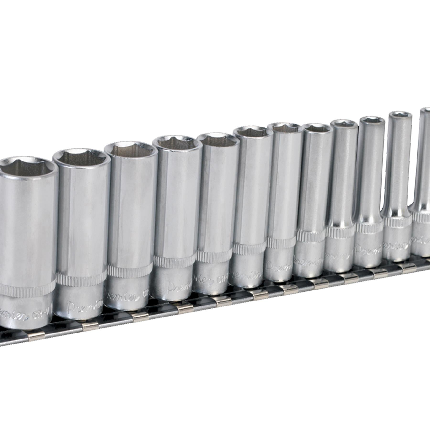 Sealey Socket Set 13pc 1/4"Sq Drive 6pt Deep WallDrive Metric