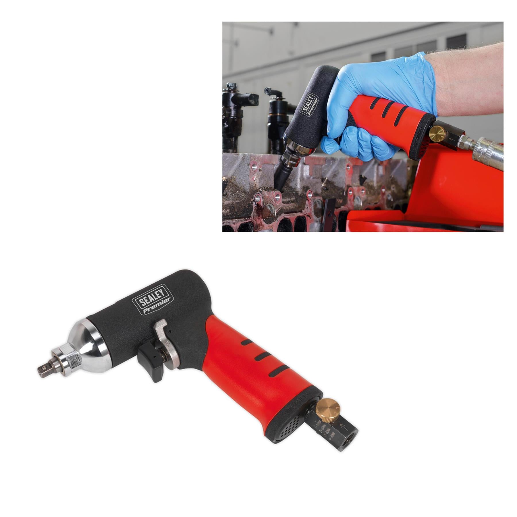 Sealey Air Impact Wrench 1/4"Sq Drive Diesel Glow Plug Kit