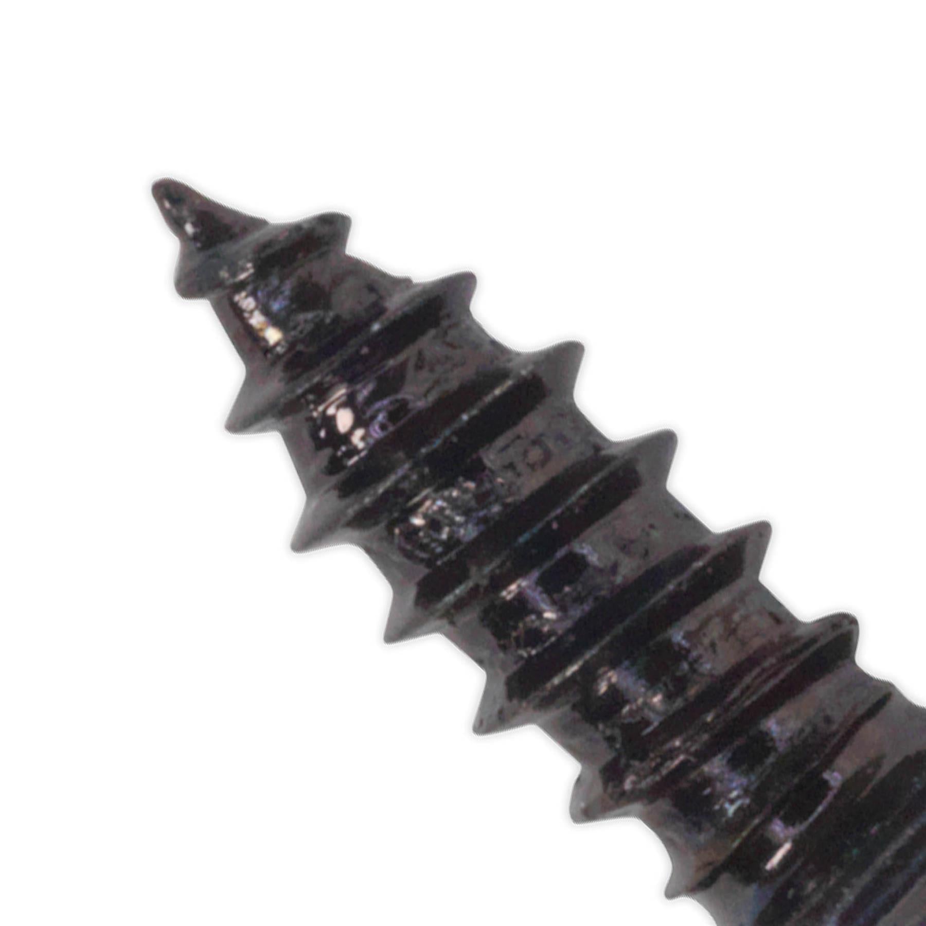 Sealey Self Tapping Screw 3.5 x 10mm Flanged Head Black Pozi Pack o