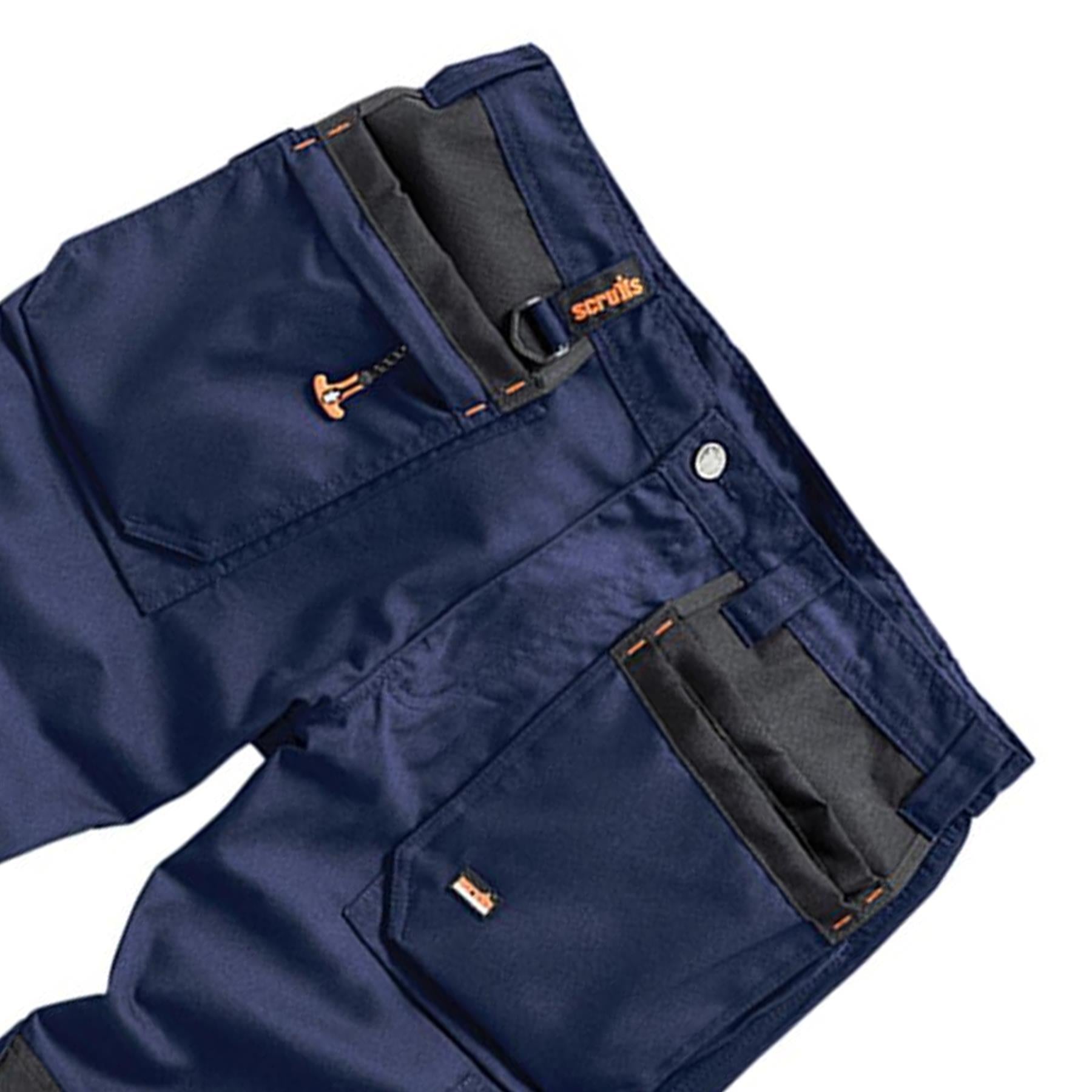 Scruffs Worker Plus Work Trousers 36R Navy Cargo Combat Hard Wearing Trouser