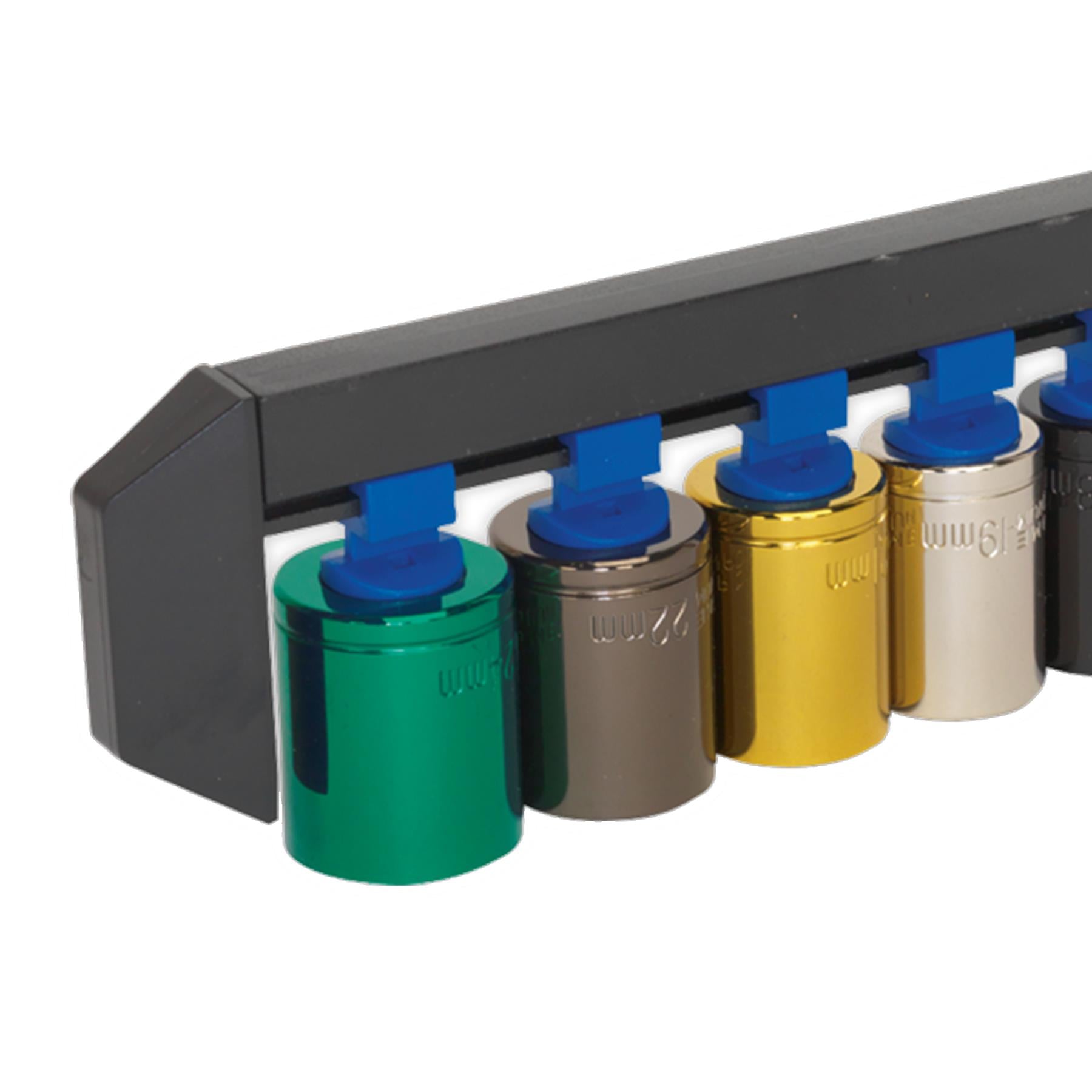 Sealey 10pc Multi Coloured Socket Set 13mm - 24mm 6pt Set 1/2" Sq Drive Metric