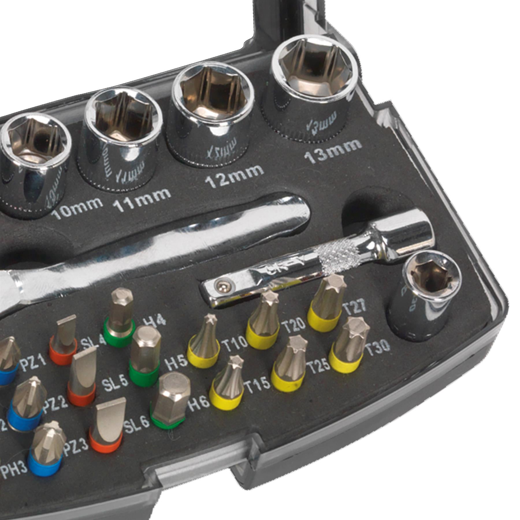 Sealey Socket & Bit Set 31pc 1/4"Sq Drive