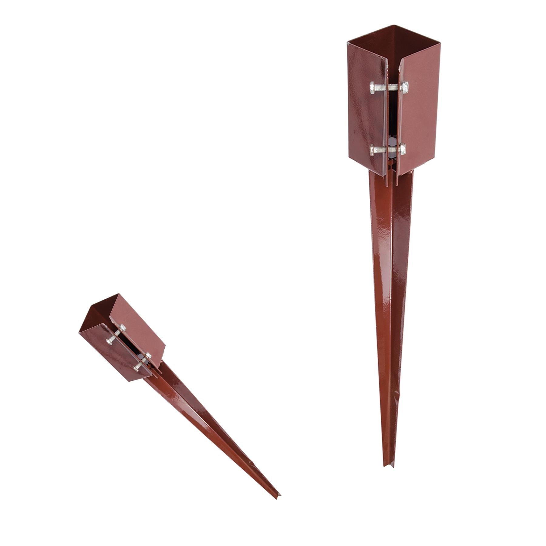 Fence Post Spike Support Holders Drive Down 750mm 3" 75 mm Like Metpost Holder 4PC