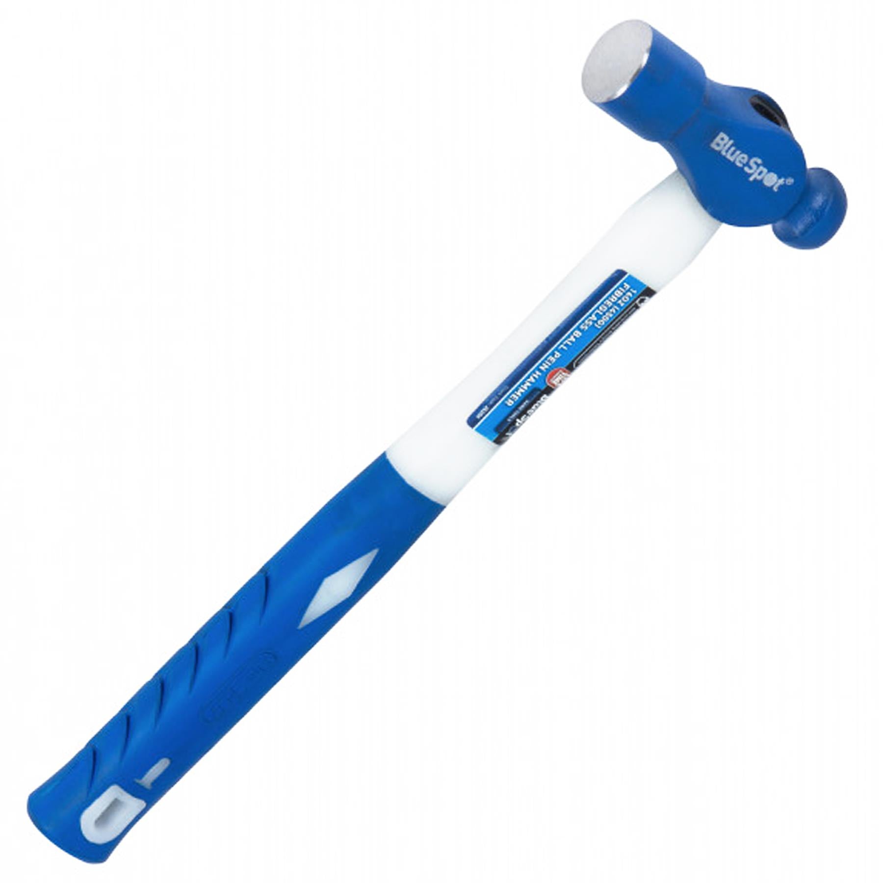BlueSpot 16oz Claw Hammer Fibreglass Rubber Grip Handel Hardened Steel Head