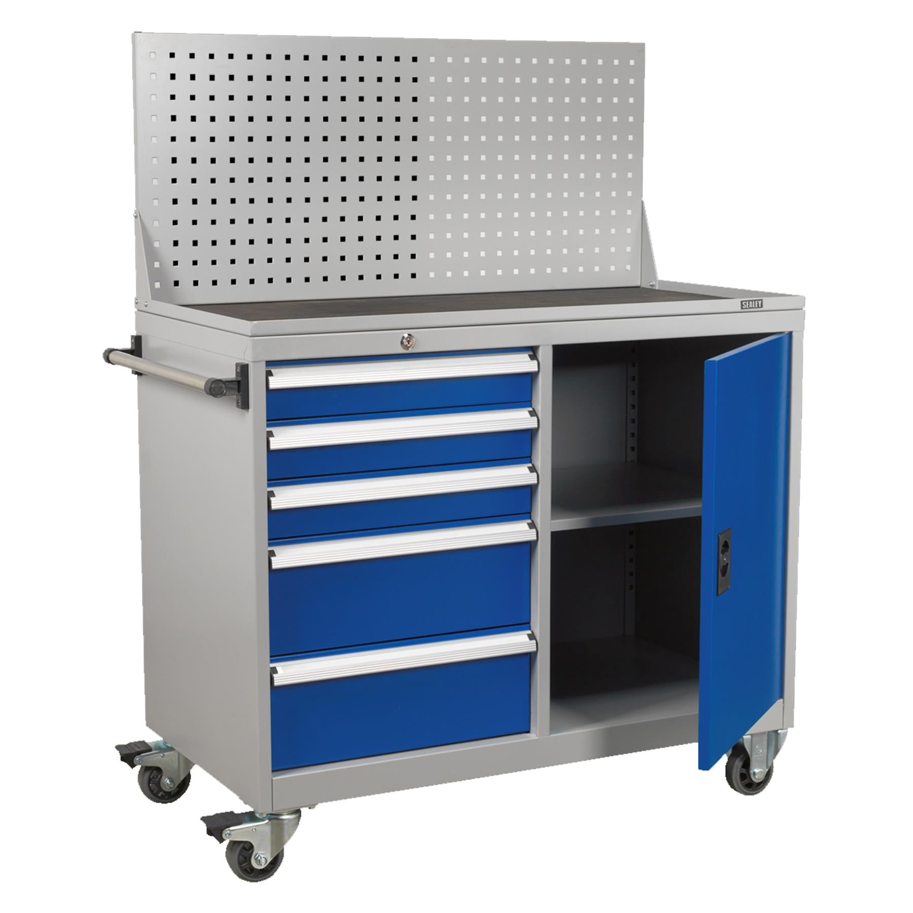Sealey Industrial Mobile Workstation 5 Drawer & 1 Shelf Locker
