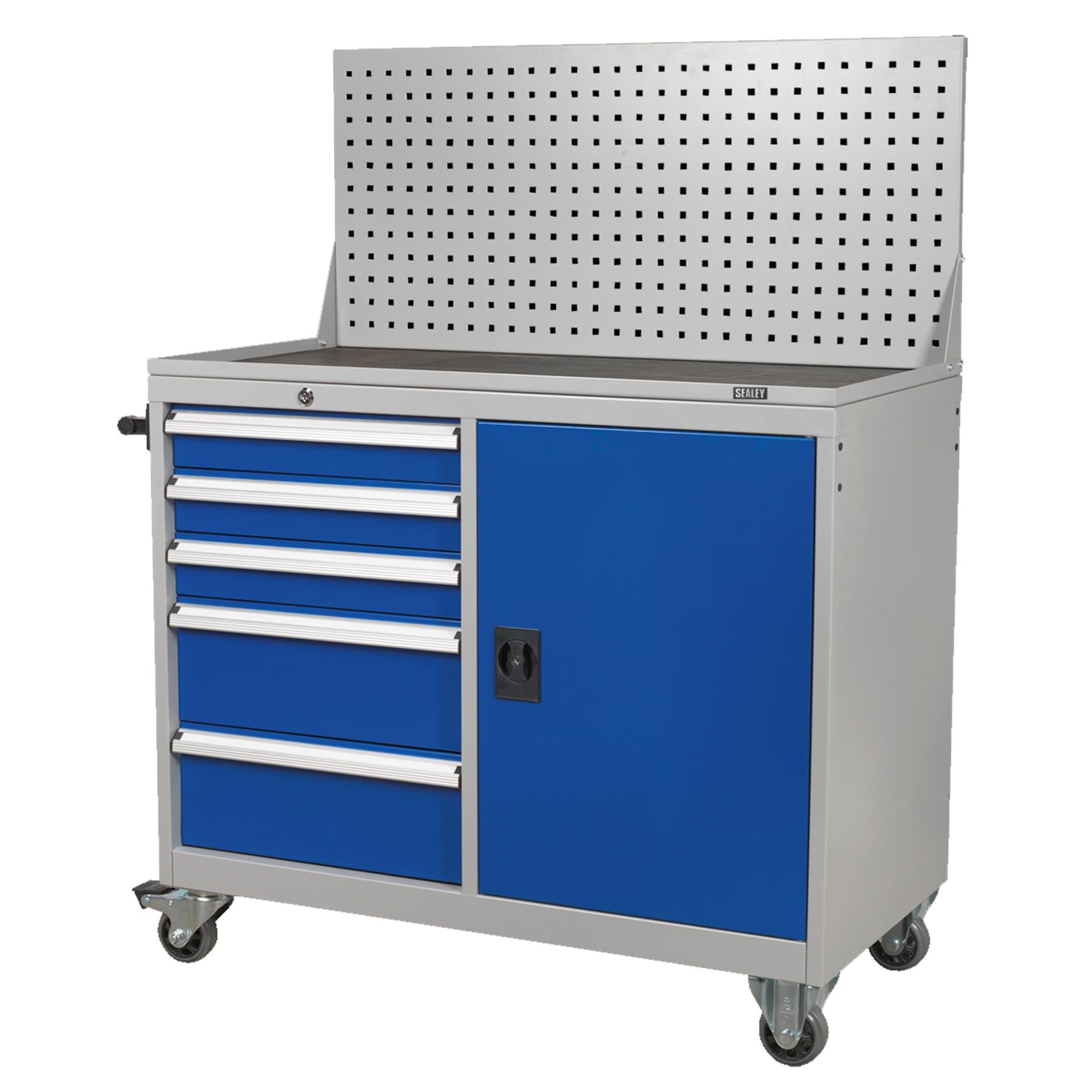 Sealey Industrial Mobile Workstation 5 Drawer & 1 Shelf Locker