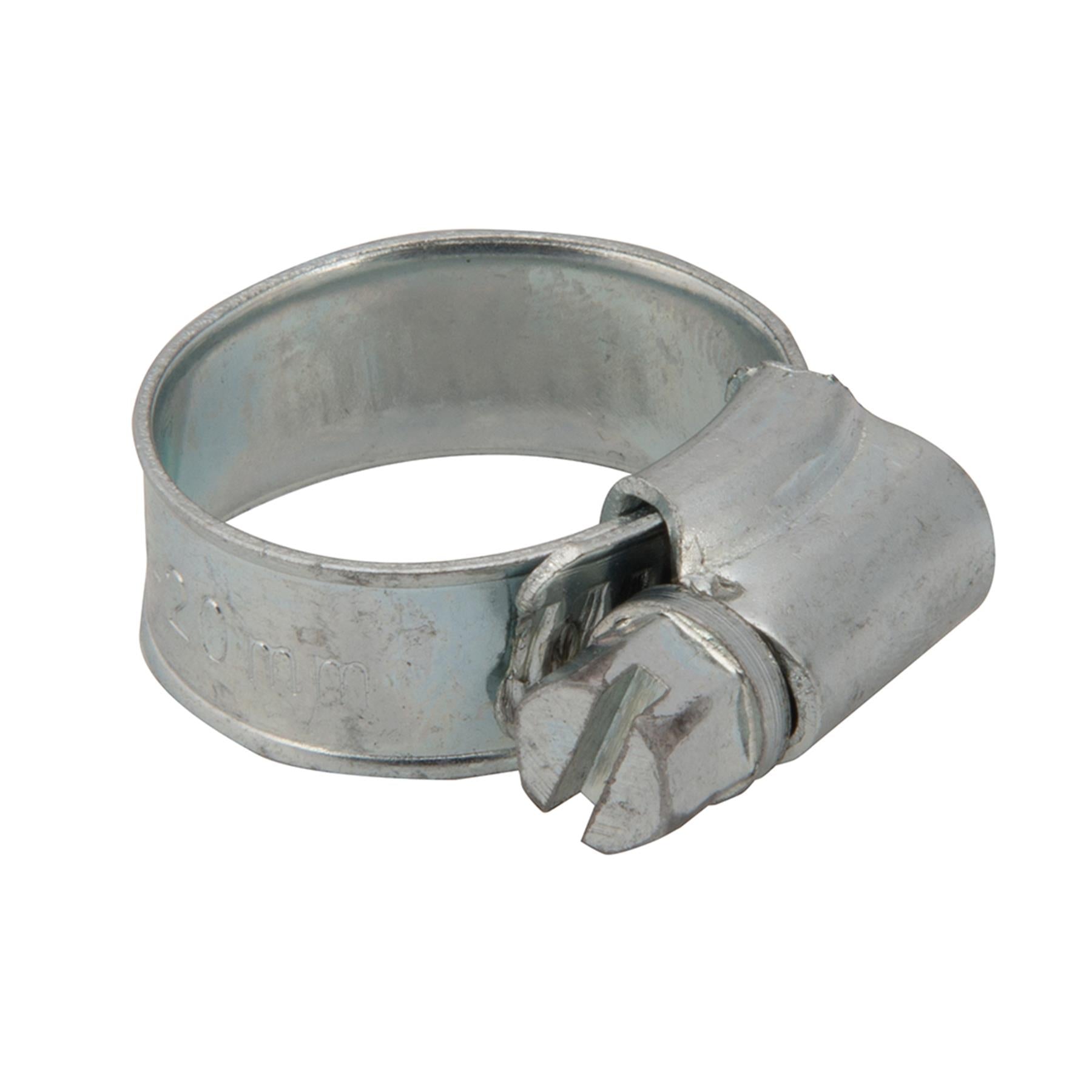 10Pk Hose Clips - 12 - 20mm (Oo) Zinc-Plated Mild Steel For Automotive Use