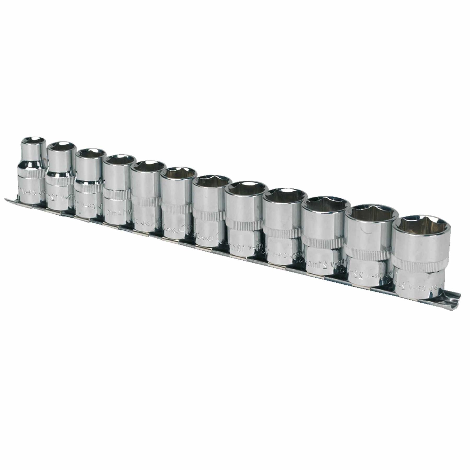 Socket Set 12pc 1/2"Sq Drive 6pt WallDrive Metric. Sealey