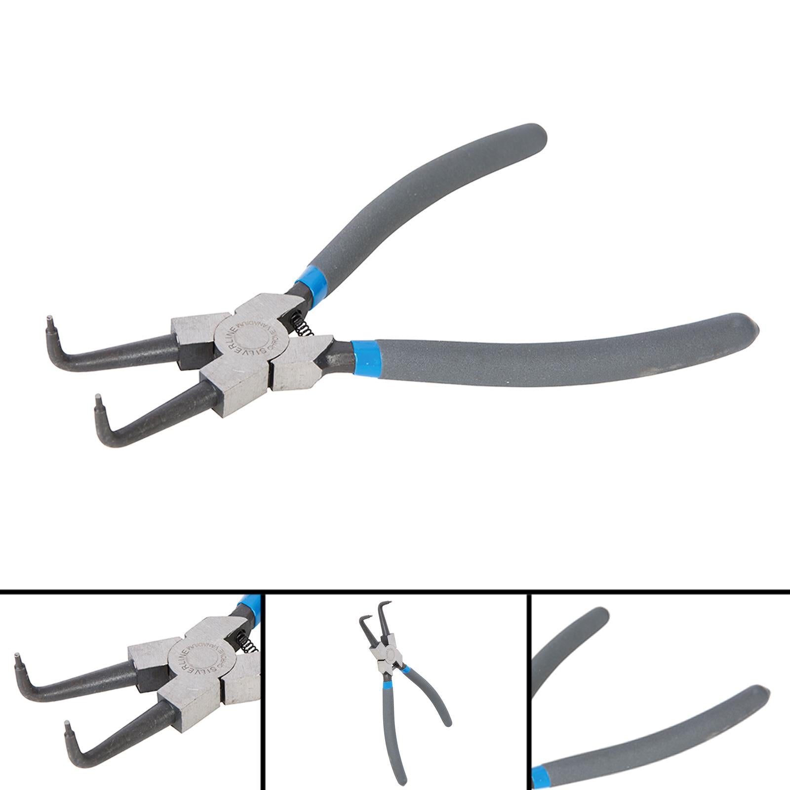 Bent Nose Internal Circlip Pliers - 230mm Chrome Vanadium Pvc Dipped Handles