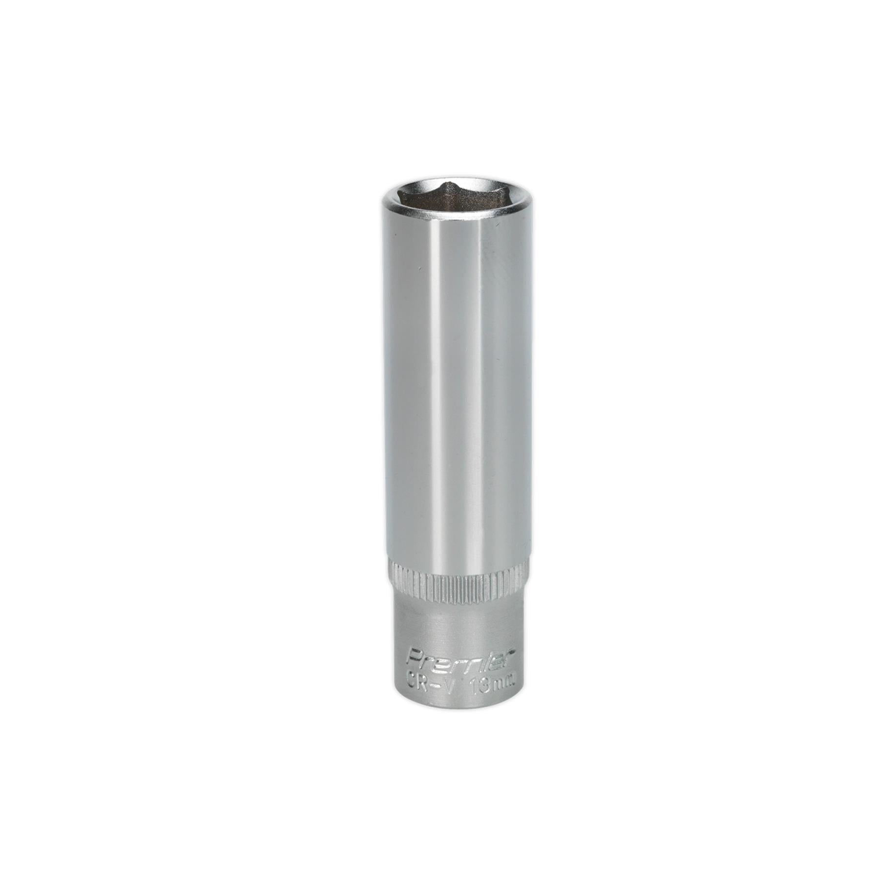 Sealey WallDrive Socket 13mm Deep 3/8"Sq Drive Chrome Vanadium Steel