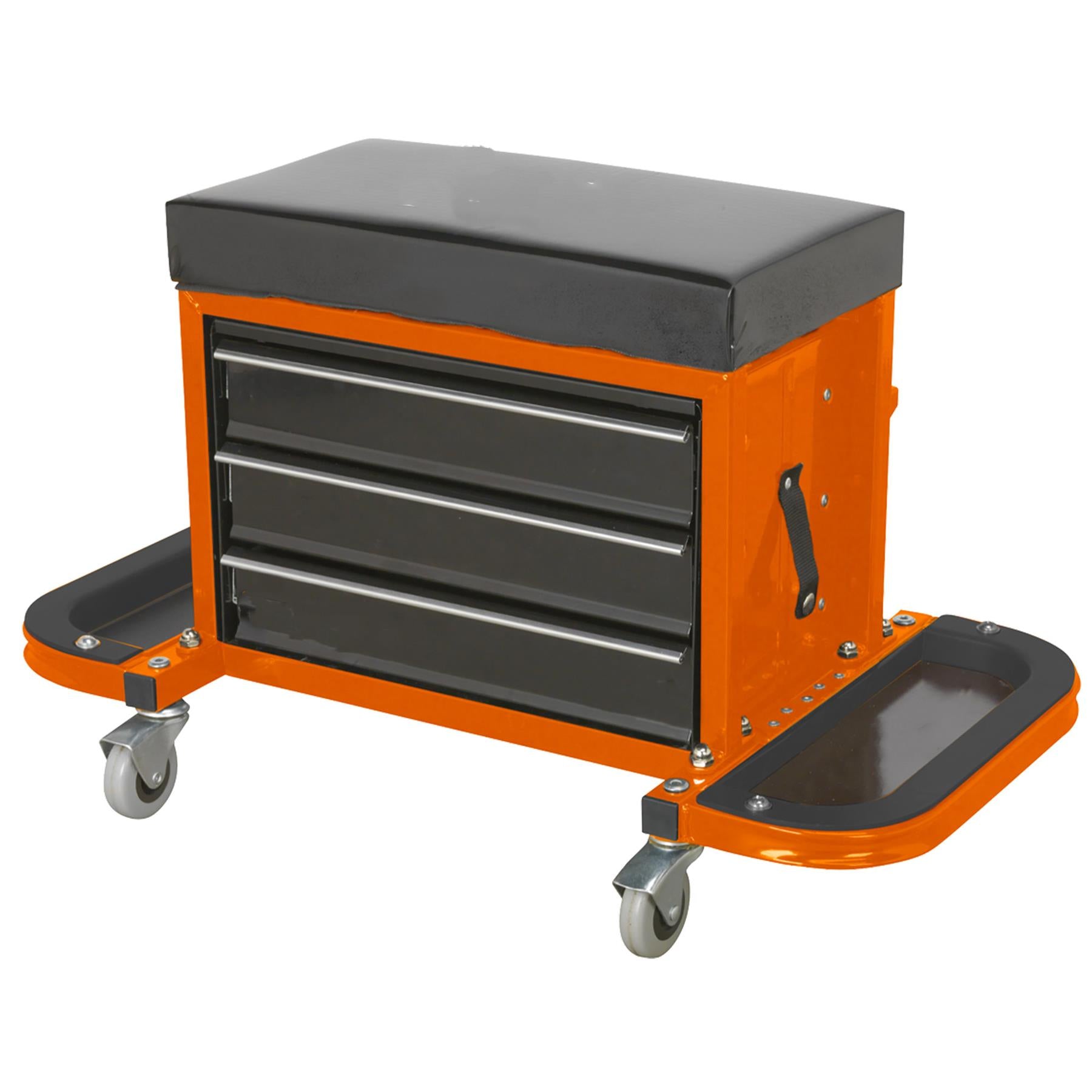 Sealey Mechanic's Utility Seat & Toolbox - Orange