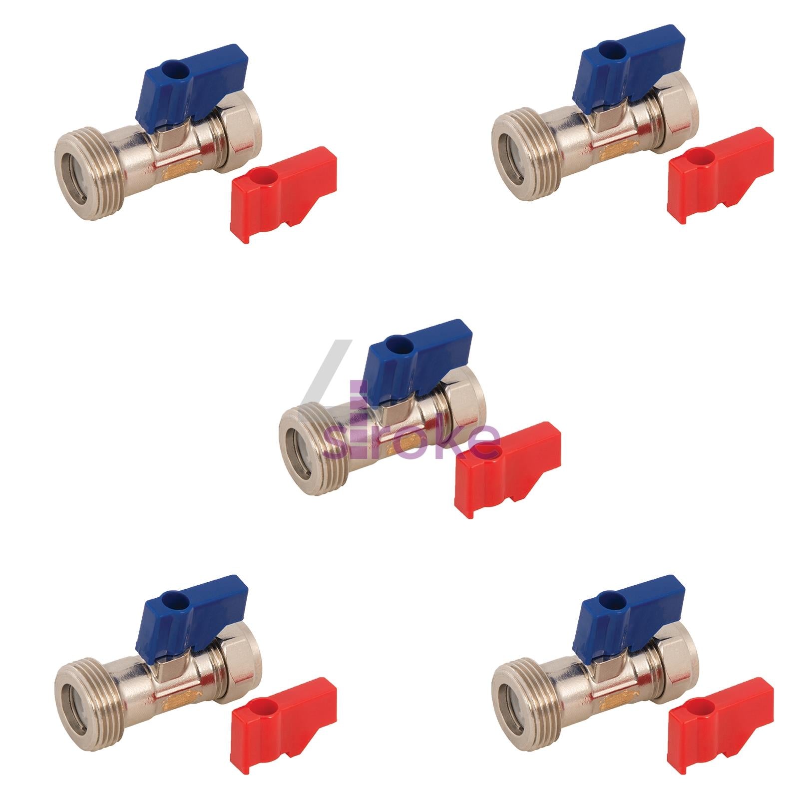 Washing Machine Dishwasher Hot & Cold Water Hose Tap Wras 5pc