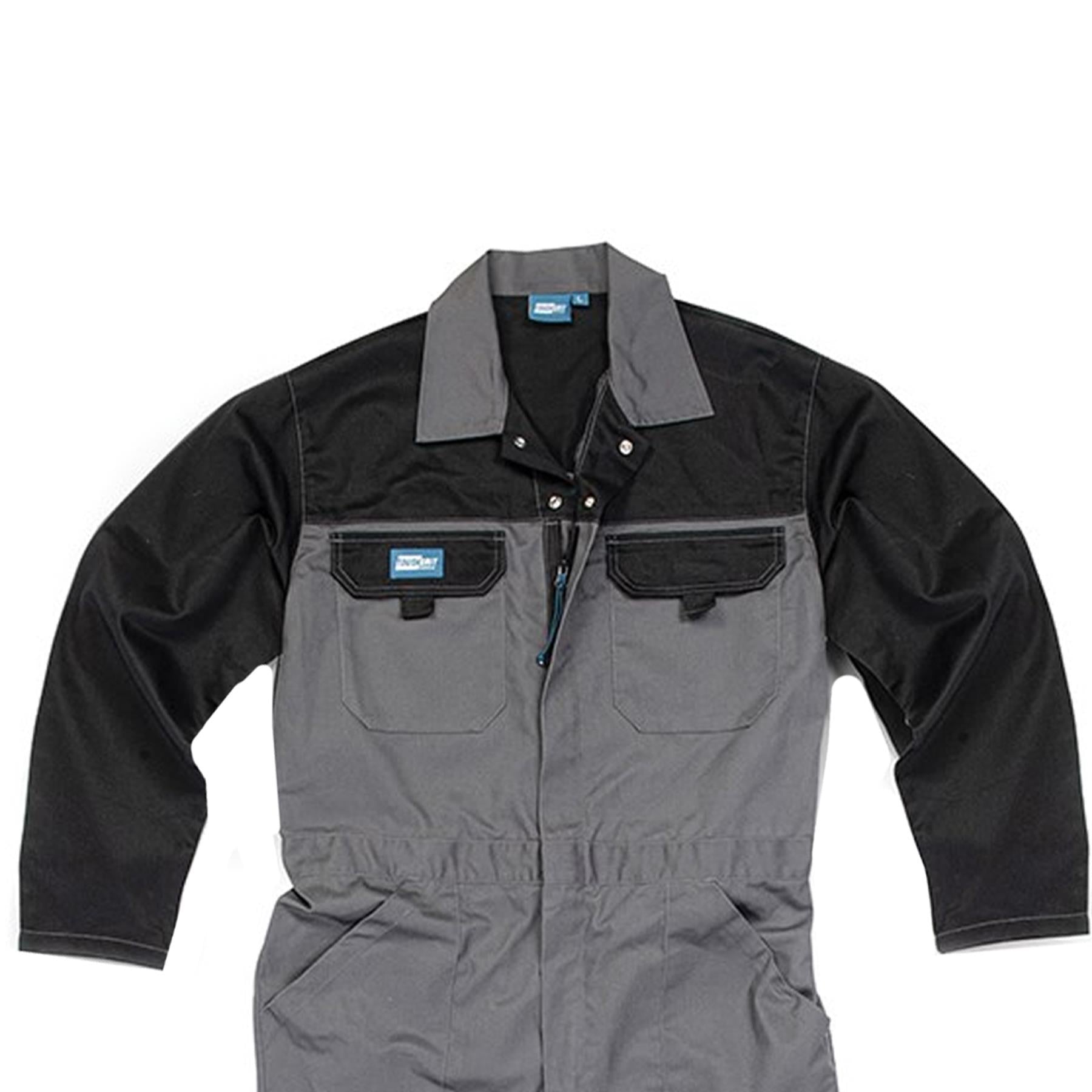 Tough Grit Men Zip Front Coverall Boilersuit Charcoal XL