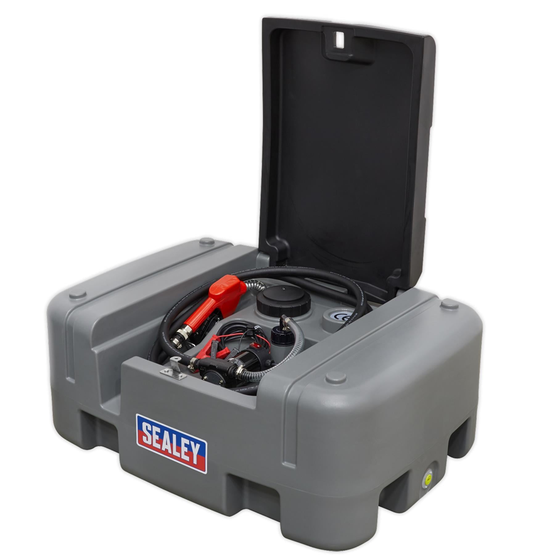Sealey Portable Diesel Tank 200L 12V 4m Electric cable and clamps