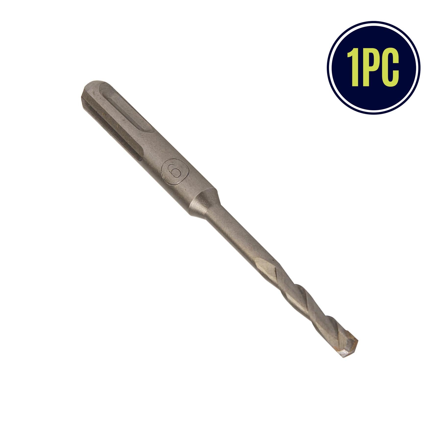 SDS+ PLUS MASONRY DRILL BIT 6 x 110mm, TUNGSTEN CARBIDE TIP, FOR STONE CONCRETE BRICK