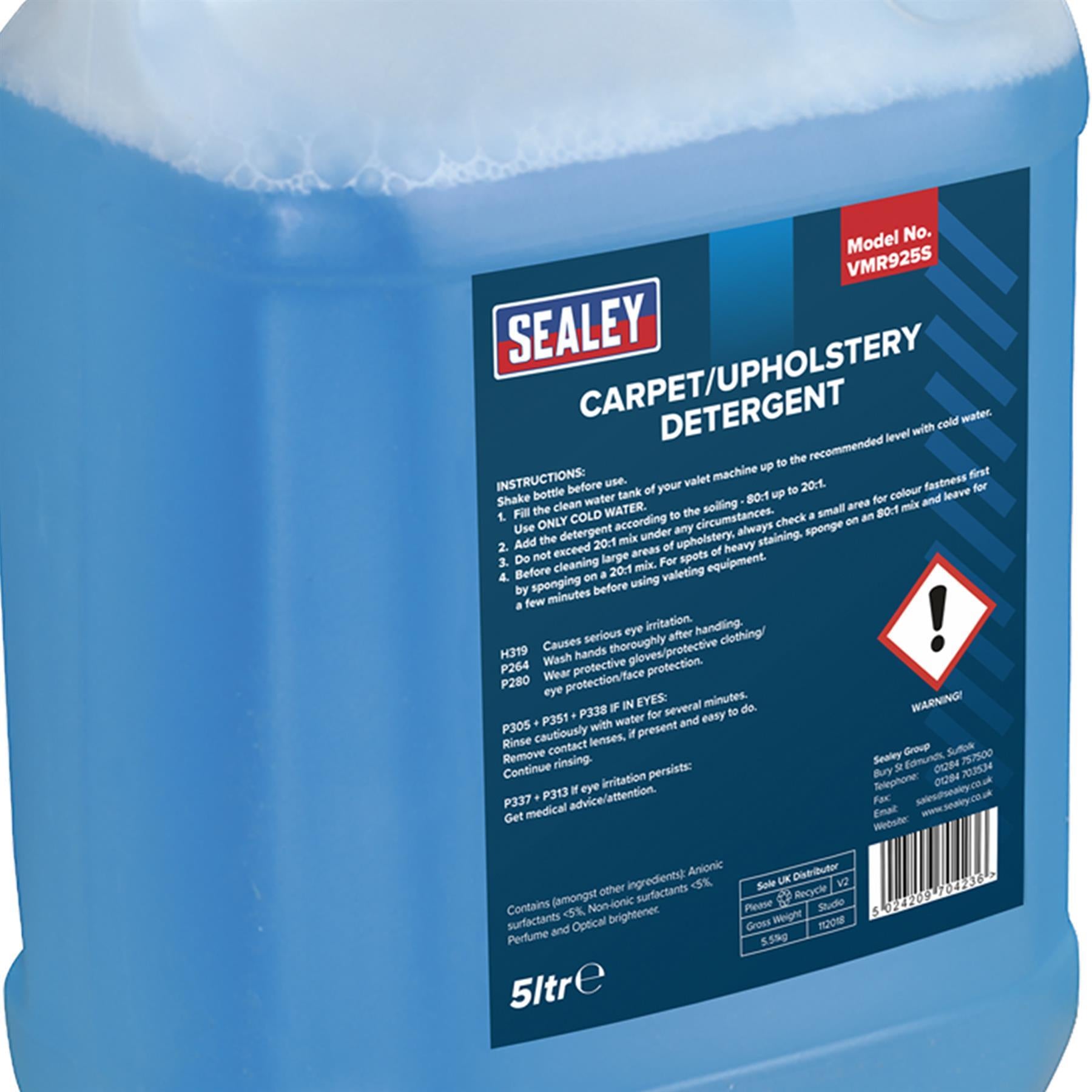 Sealey Carpet/Upholstery Detergent 5L Pack of 4 VMR925