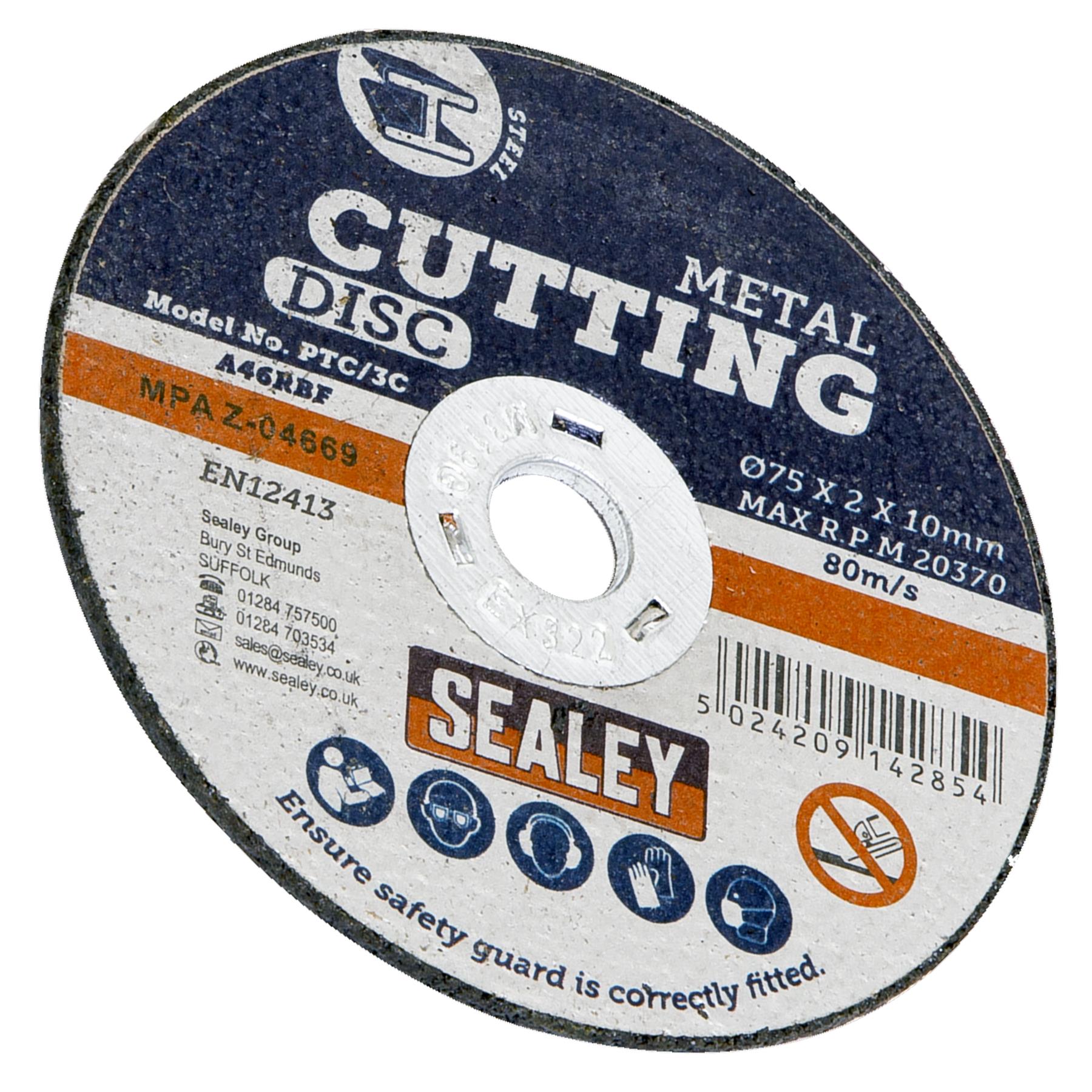 Sealey Cutting Disc 75 x 2mm 10mm Bore Grinding and cutting power tools