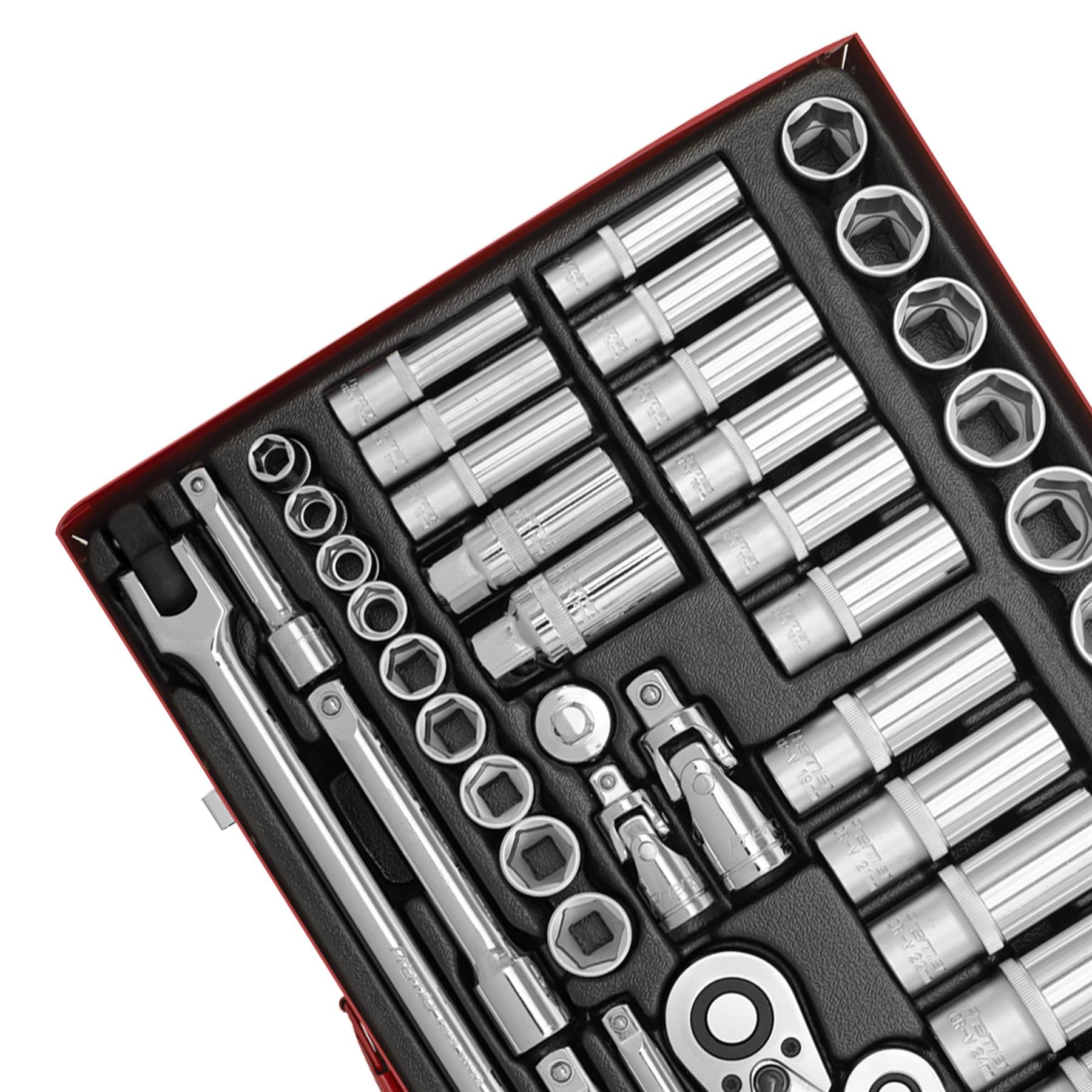 Sealey Socket Set 50pc 3/8" & 1/2"Sq Drive 6pt WallDrive - Metric