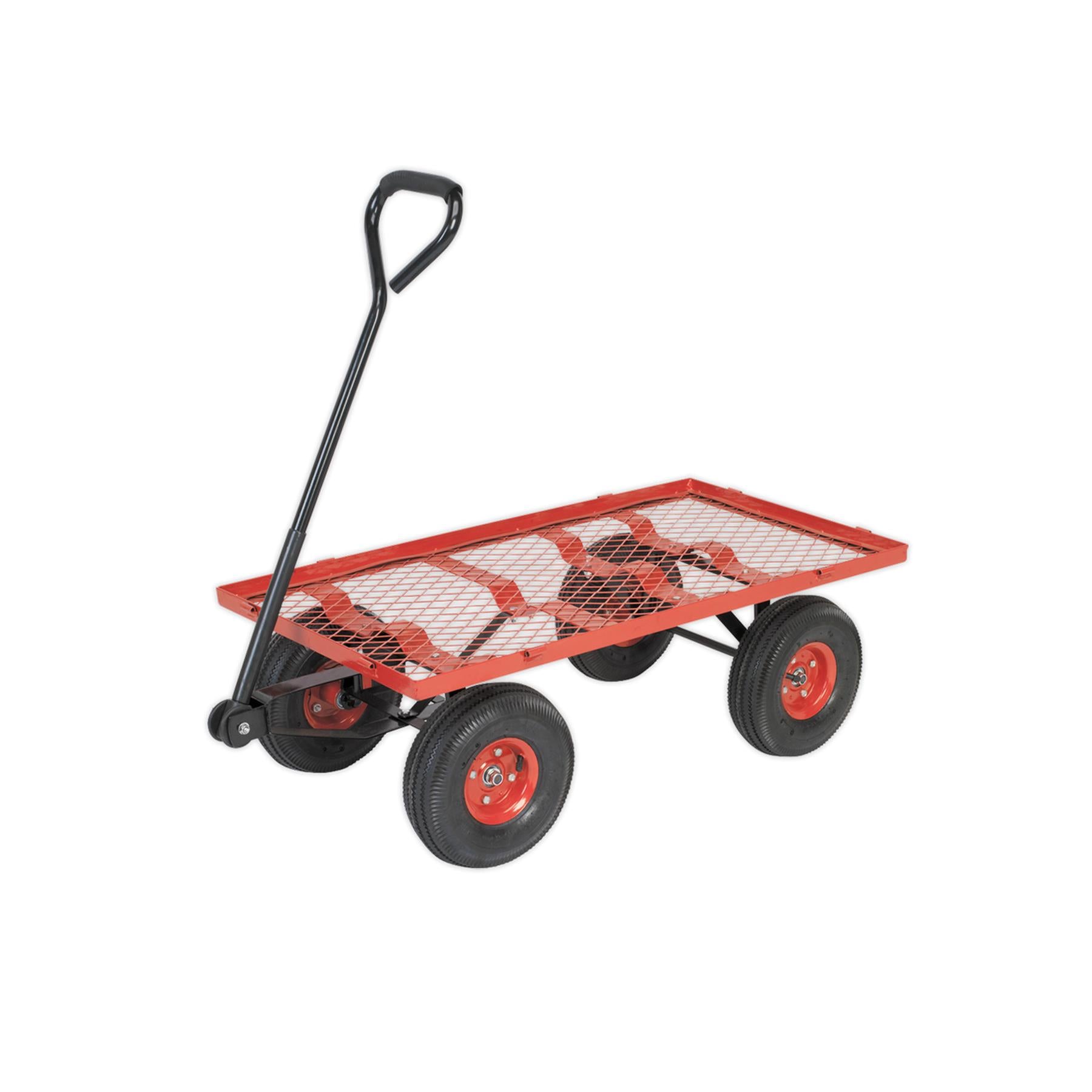 Sealey Platform Truck with Removable Sides Pneumatic Tyres 200kg