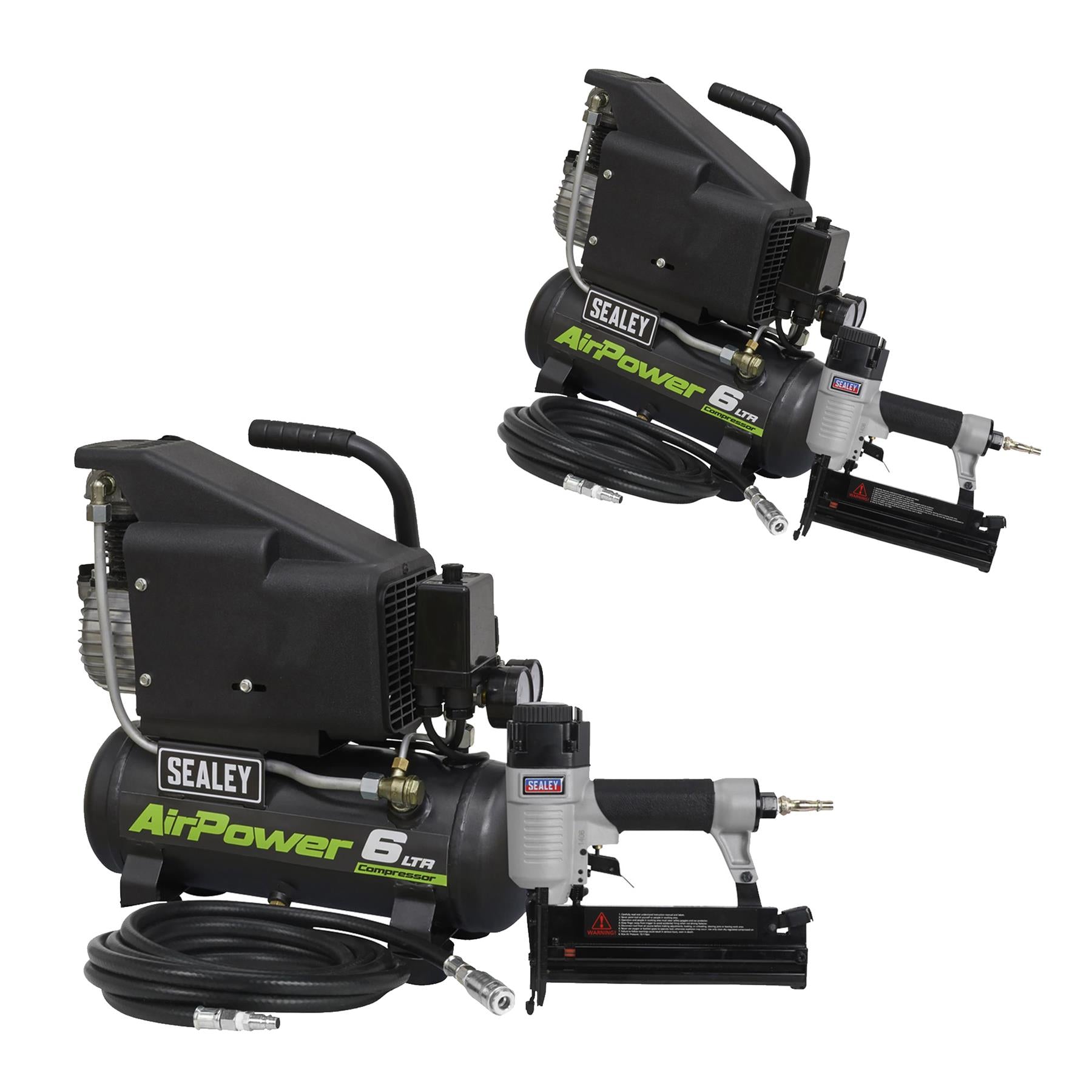 Sealey Air Nail/Staple Gun Kit inc Compressor,Hose & Nailer/Stapler