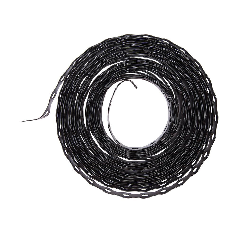 Black Fixing Band Plastic-Coated Galvanised Steel Easy To Bend / Twist 12mmx10M