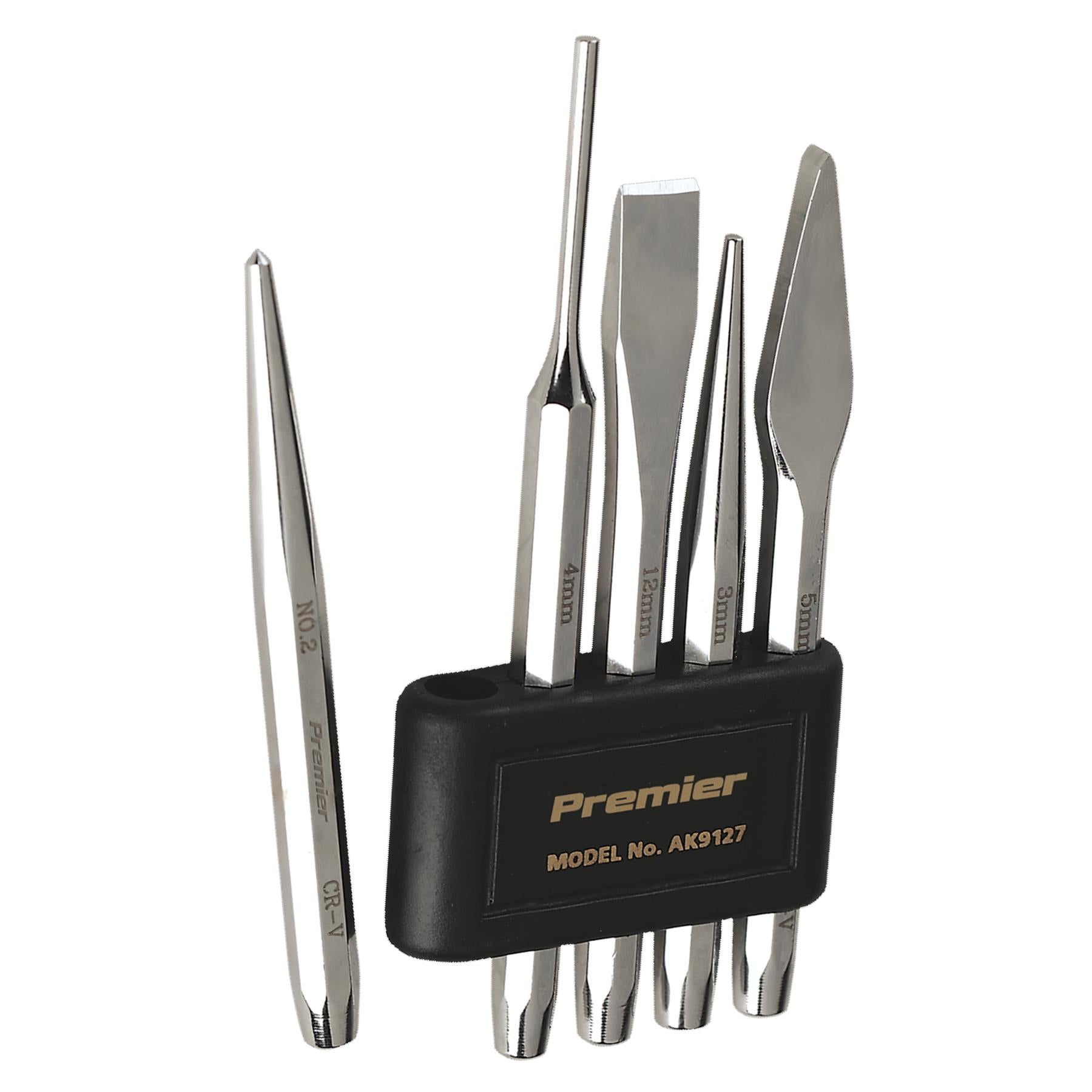 Sealey Punch & Chisel Set 5pc Chrome Vanadium steel