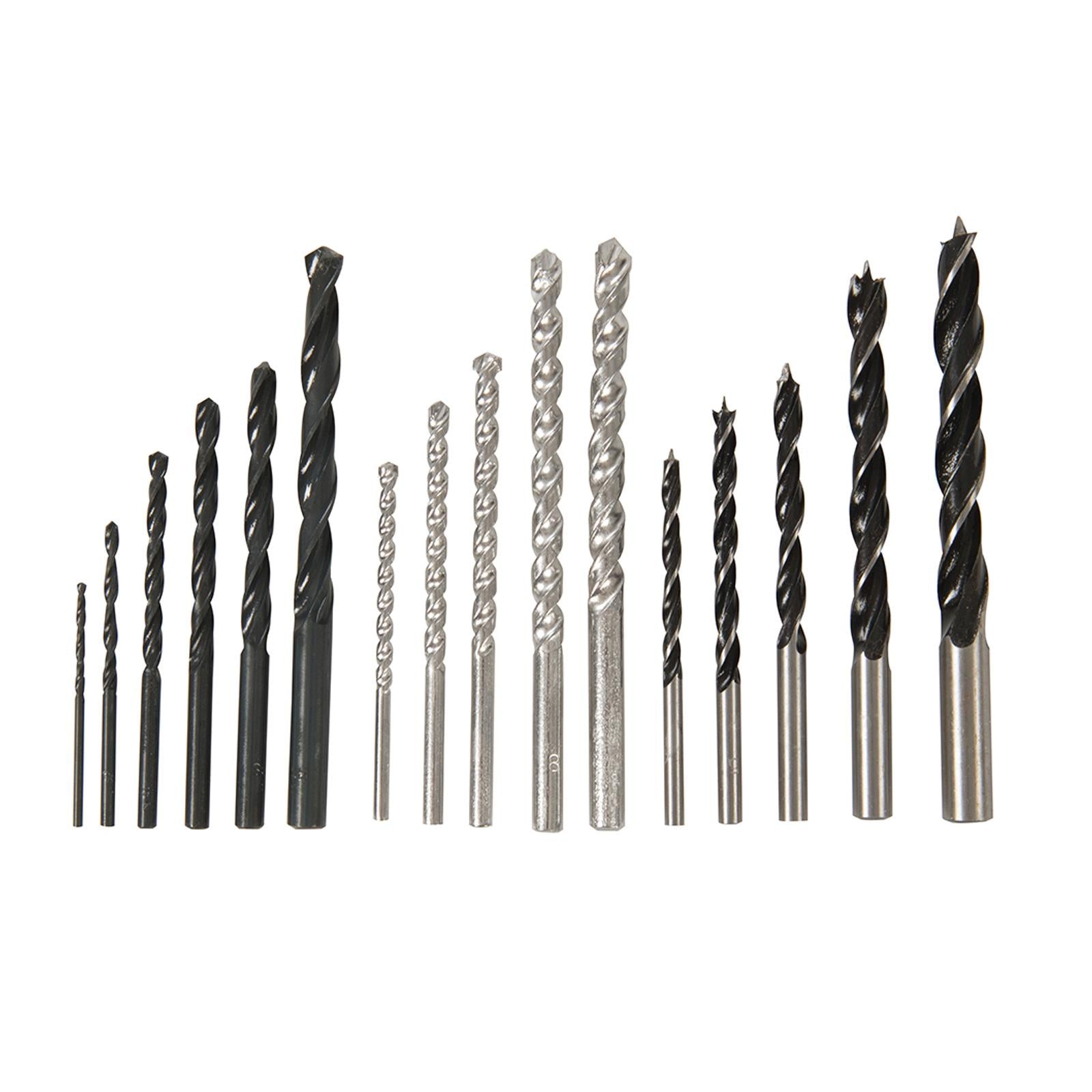 Combi Drill Bit Set 16Pc 2 - 10mm Multi Surface Use On Metal Plastic And Wood