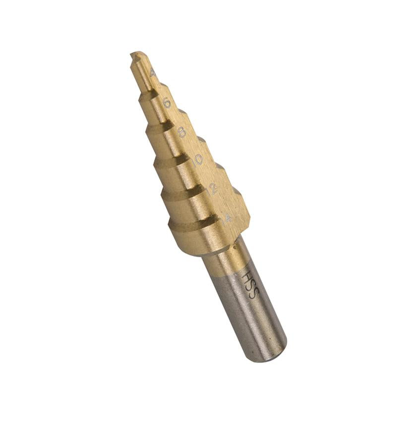 Titanium-Plated Hss Step Drill Bit 4mm - 14mm - DIY Tools Self-Starting New