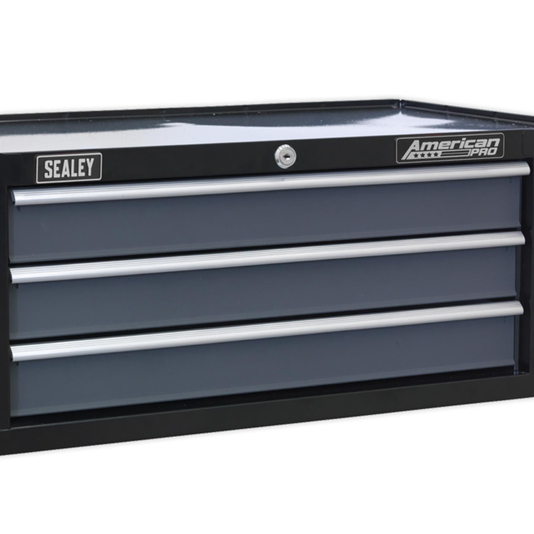 Sealey Mid-Box 3 Drawer with Ball Bearing Slides - Black/Grey