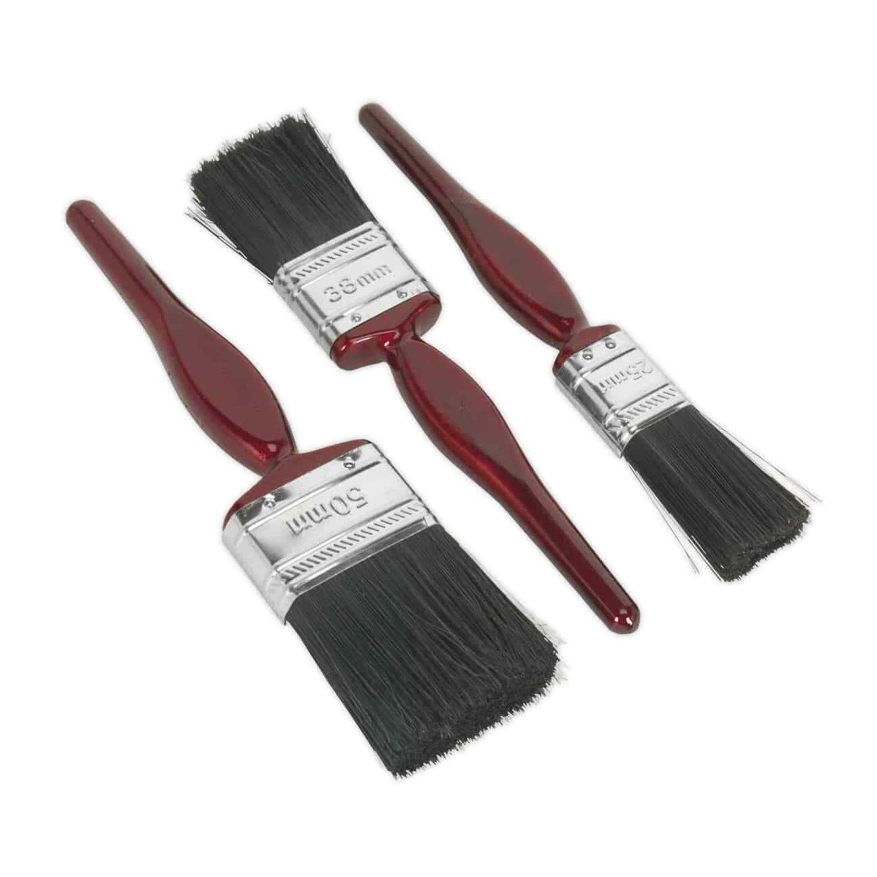Sealey Pure Bristle Paint Brush Set 3pc