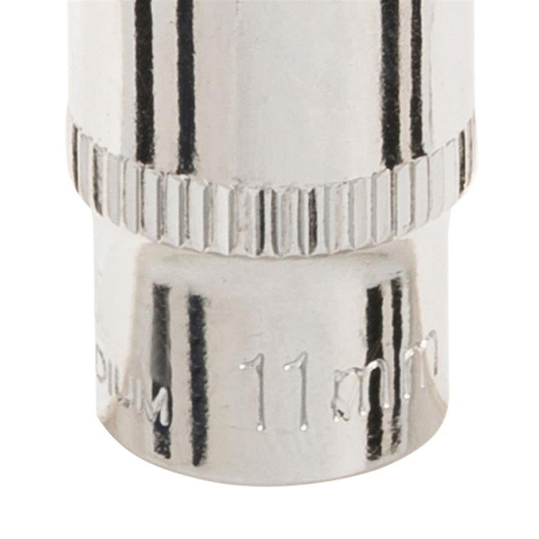 Quality Socket 1/4" Drive Metric Hex Square 11mm Individual Hex Polished Crv