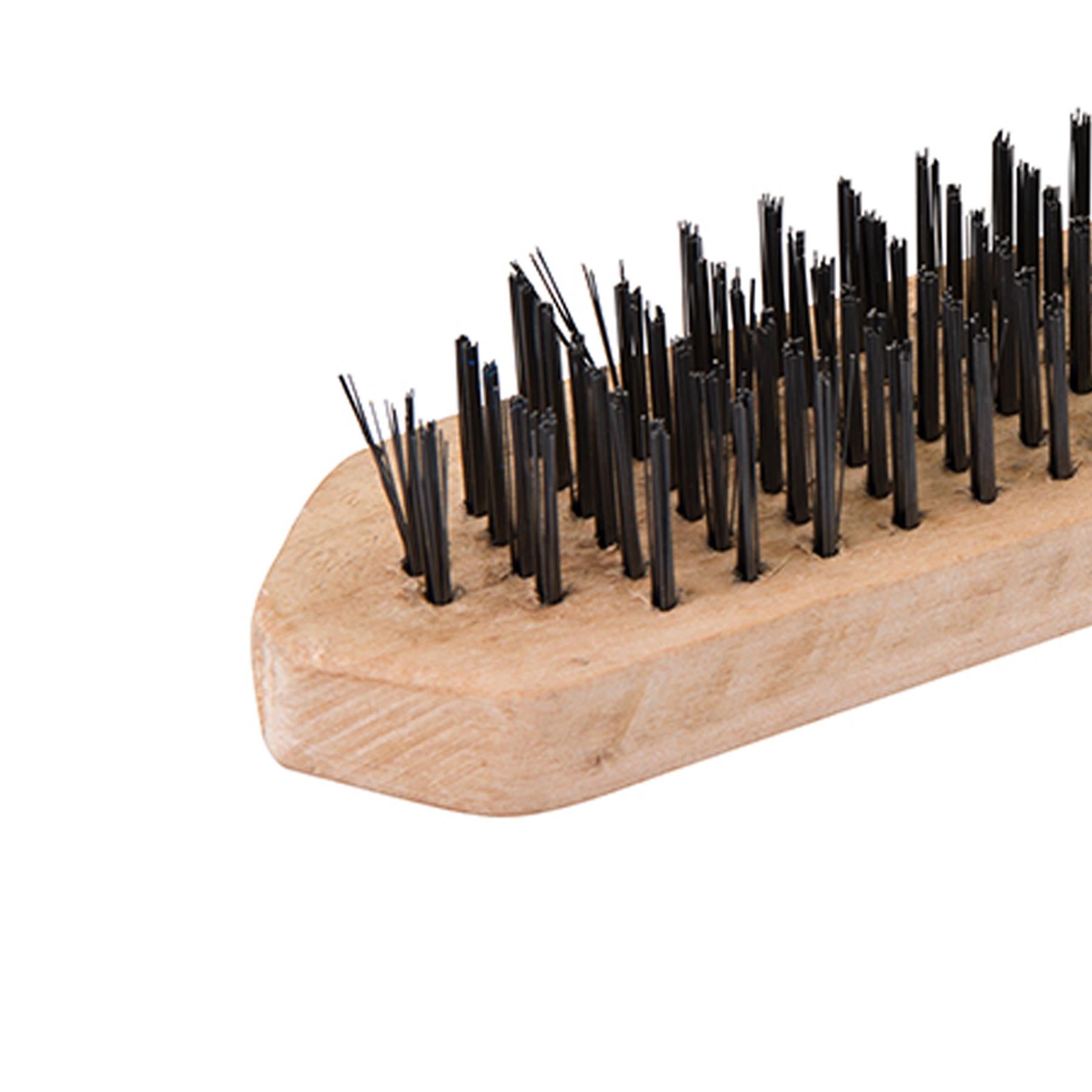 Heavy Duty Wire Brush 6 Row Bristles Large Paint Rust Cleaner 20mm X 290mm