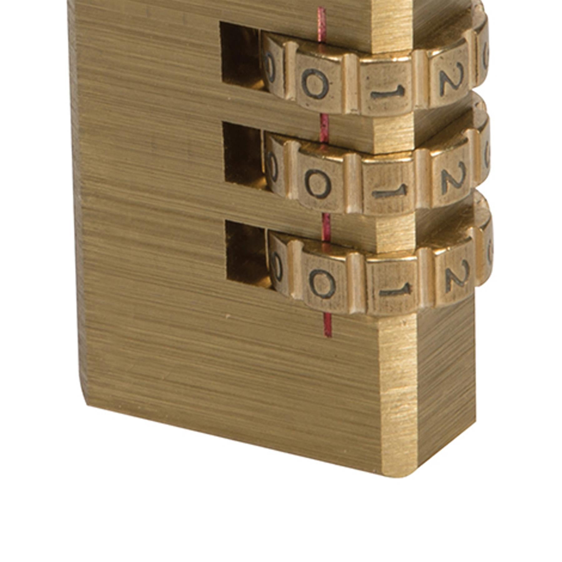 3-Digit Combination Padlock Brass 3-Digit Combination W X H X Th: 28 X 41 X 12mm