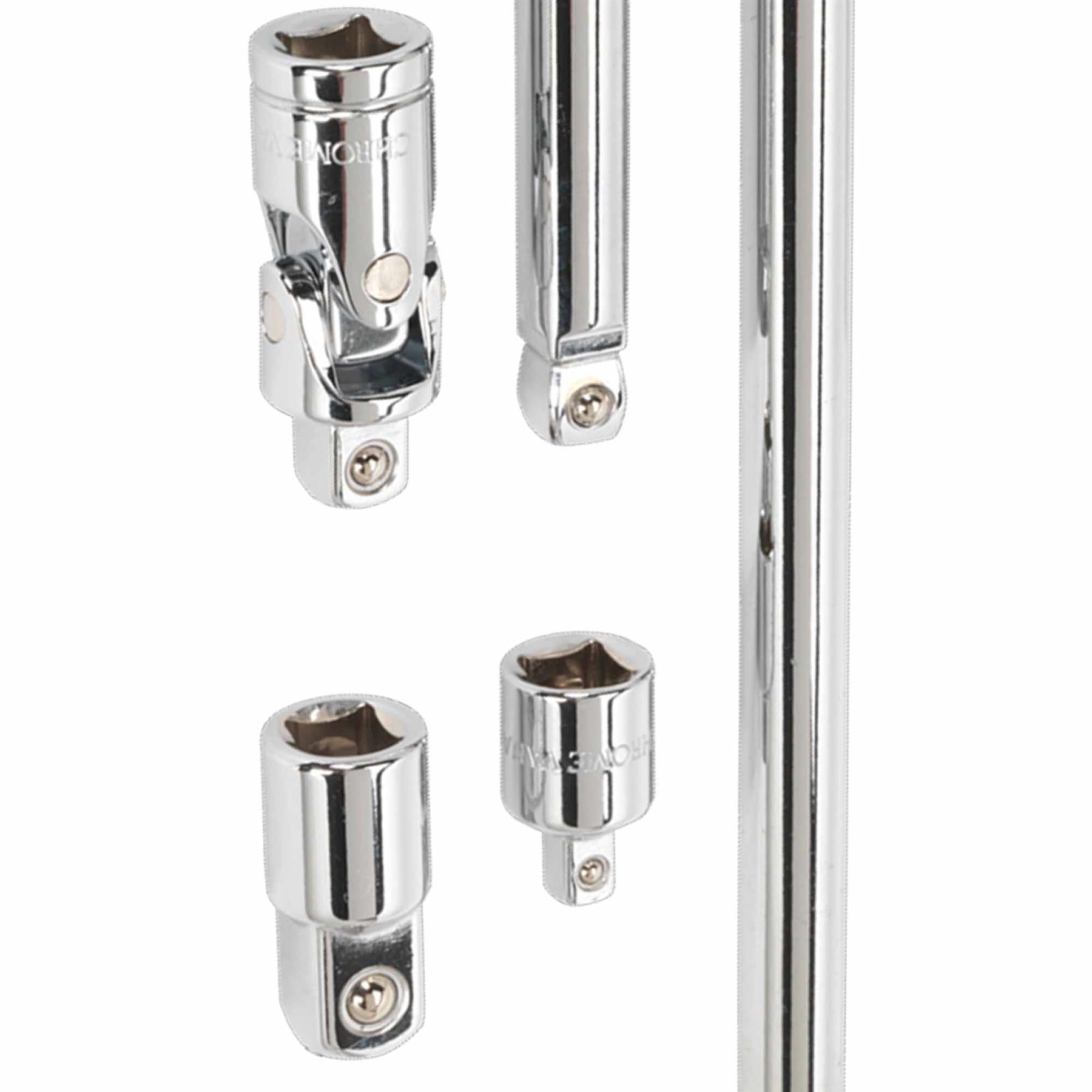 Sealey Wobble/Rigid Extension Bar, Adaptor & UJ Set 6pc 3/8"Sq Dr