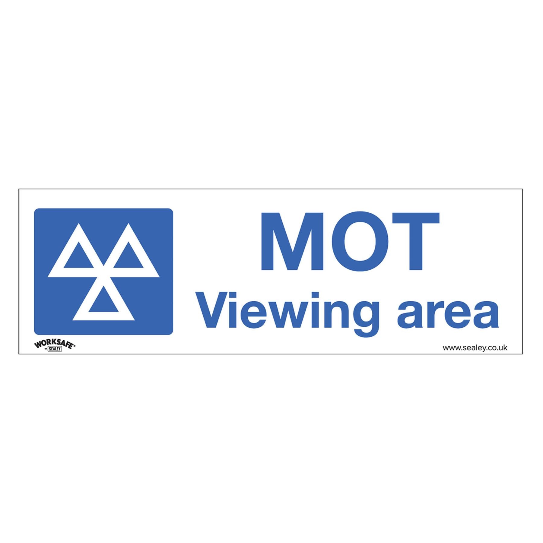 Sealey Safety Sign - MOT Viewing Area - Self-Adhes. - Pack of 10
