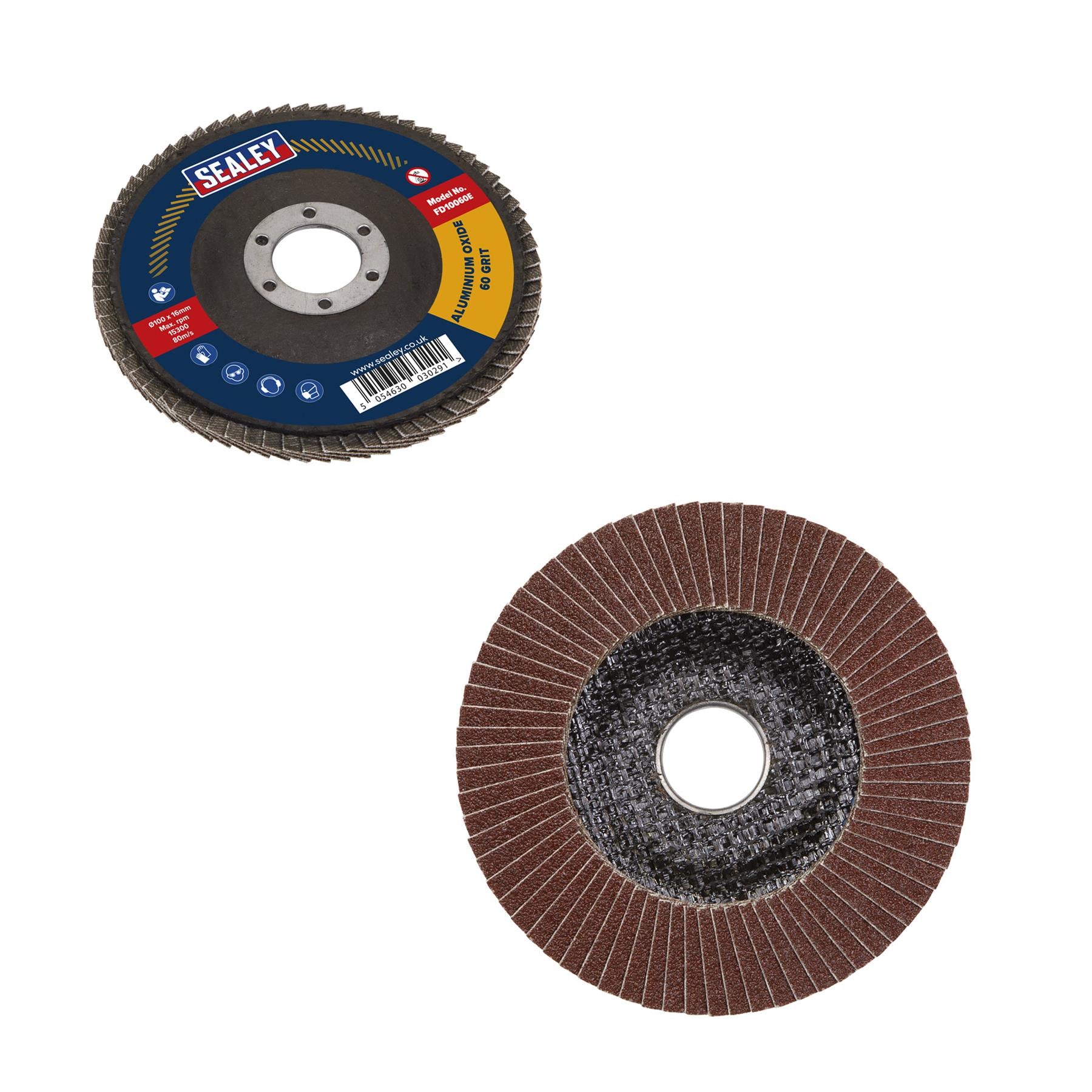 Sealey Flap Disc Aluminium Oxide Ø100mm Ø16mm Bore 60Grit