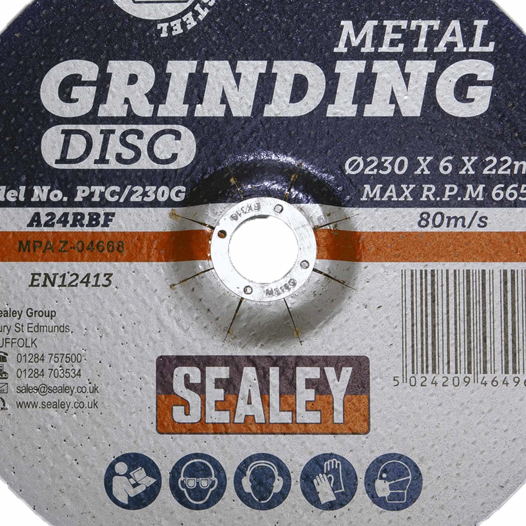 Sealey Grinding Disc 230 x 6mm 22mm Bore