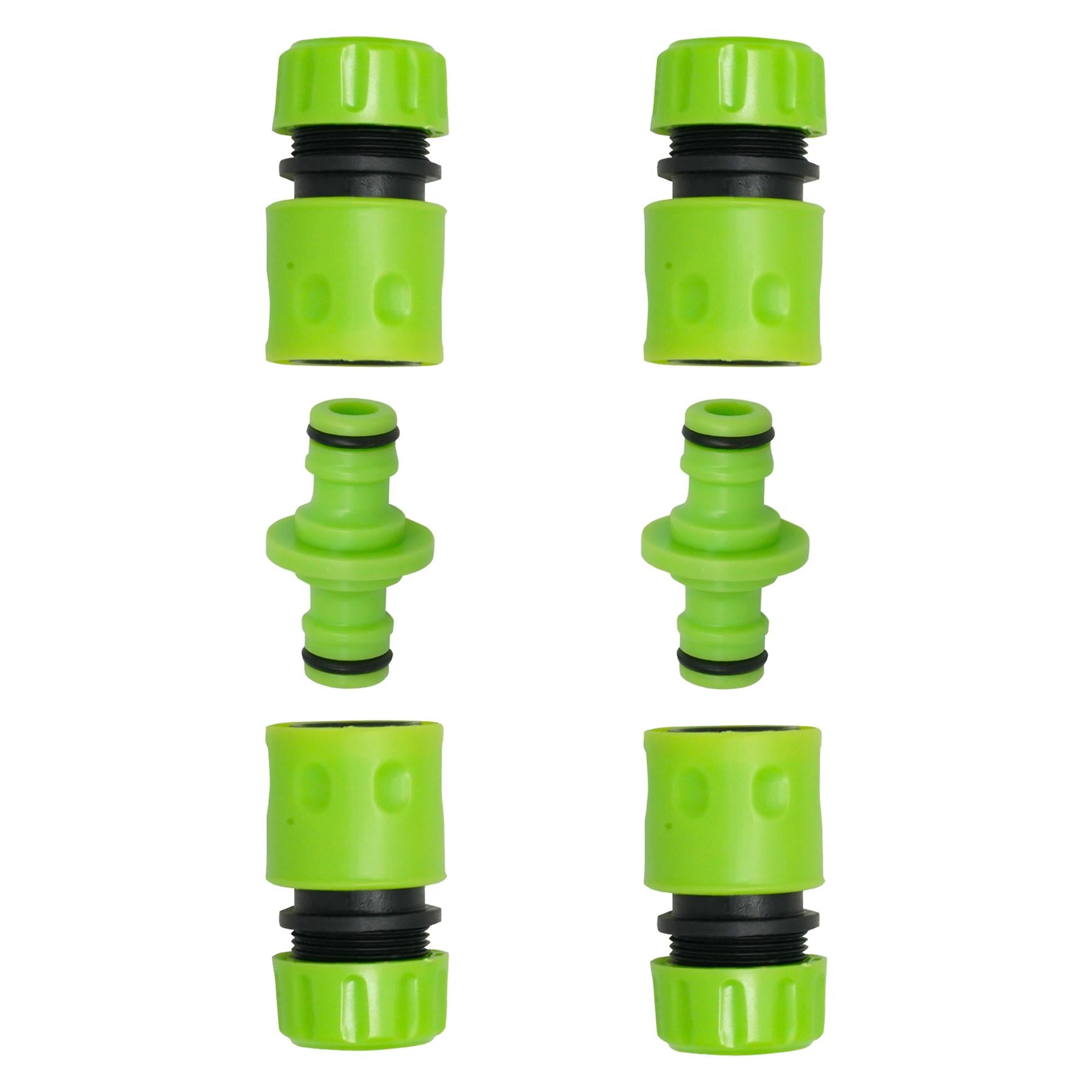 Garden Hose Fitting Set 1/2", 2X 2-Way Male Connector 4X Female Hose Connector