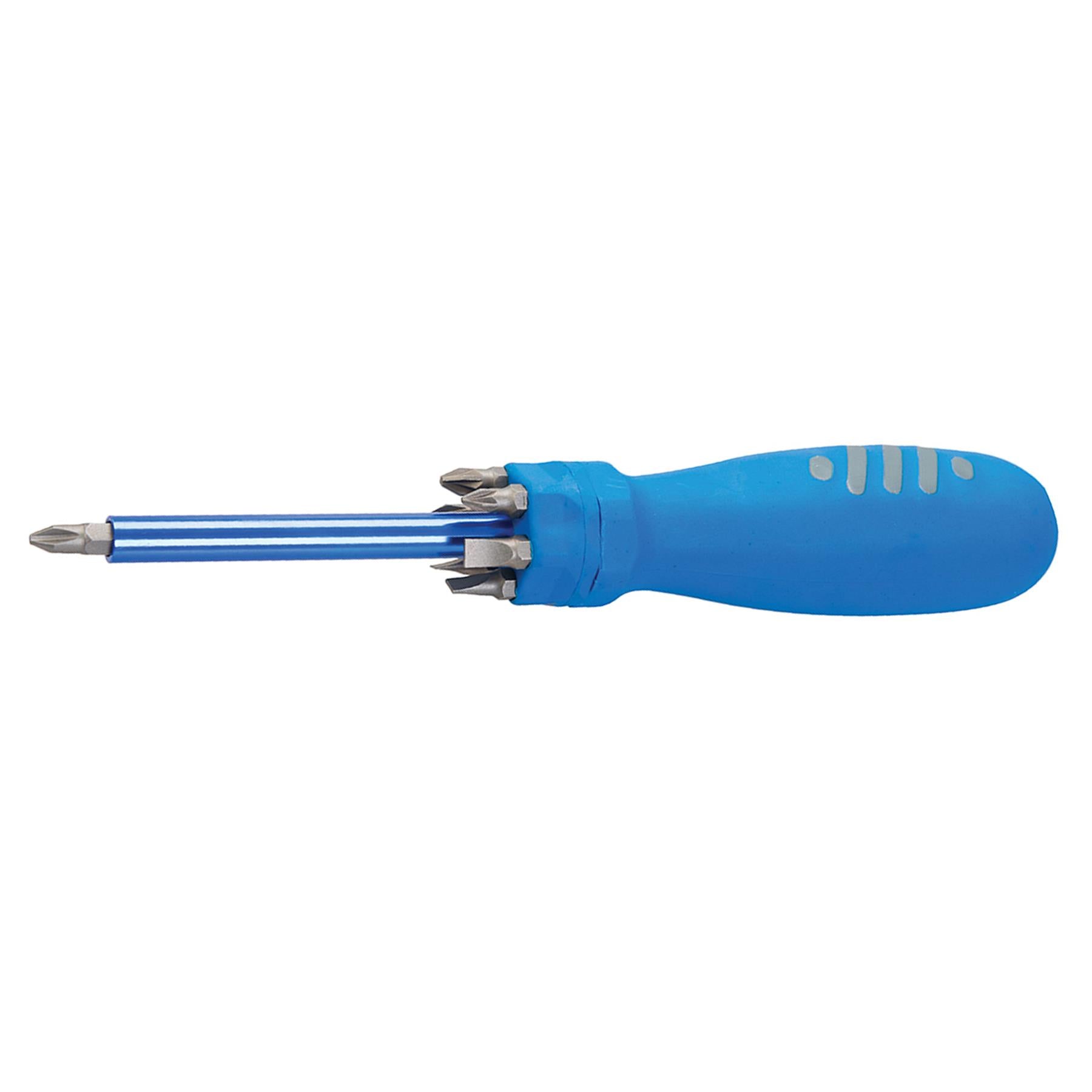 Multi-Bit Screwdriver With Telescopic Pick-Up Magnet 7 Driver Bits Non-Slip