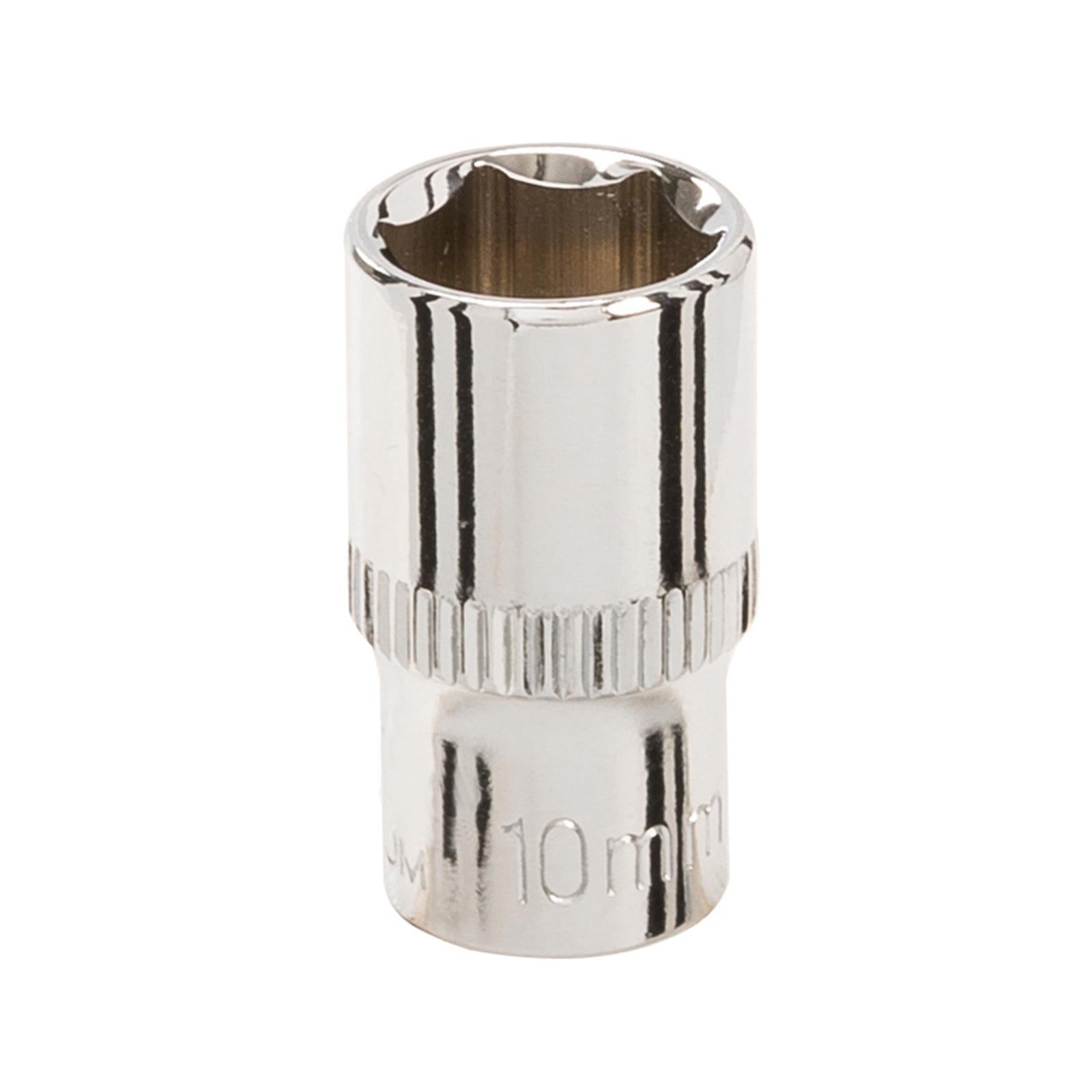 Quality Socket 1/4" Drive Metric Hex Square 10mm Individual Hex Polished Crv