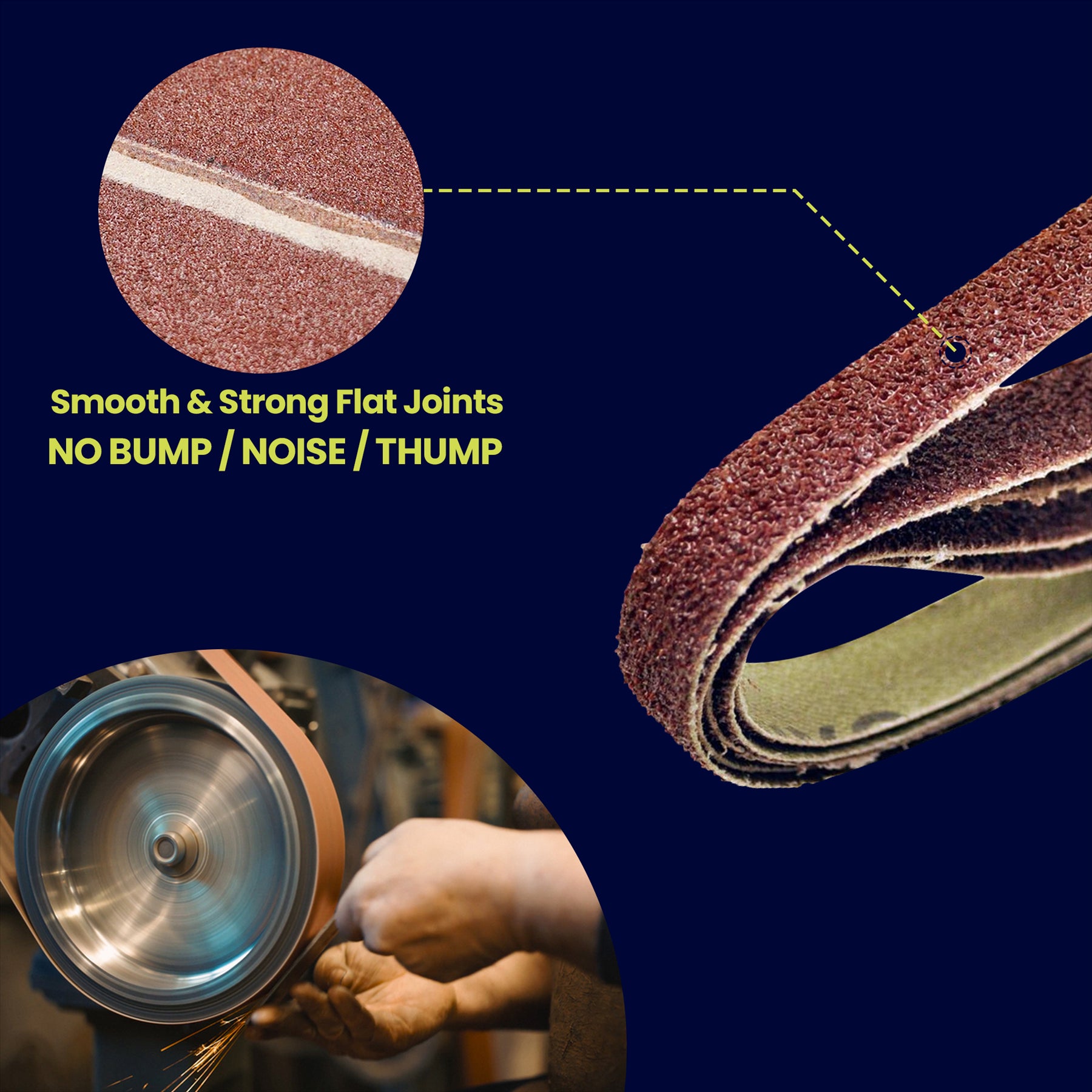 330mm x 10mm 80G Belt Power Finger File Sander Abrasive Sanding Belts 10pk